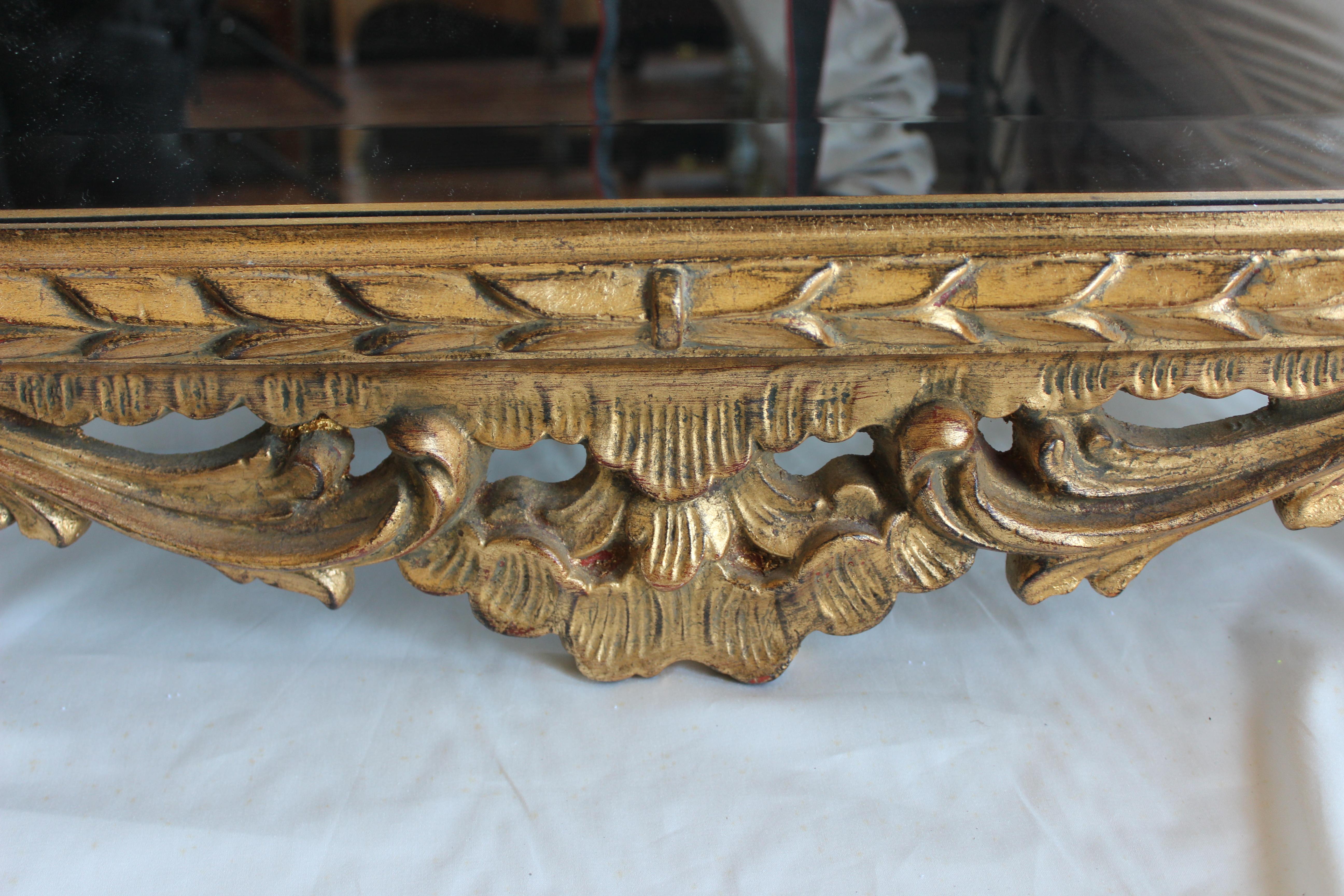 Mirror, Rococo Style, Gold Finish, Resin In Good Condition For Sale In Palm Beach, FL