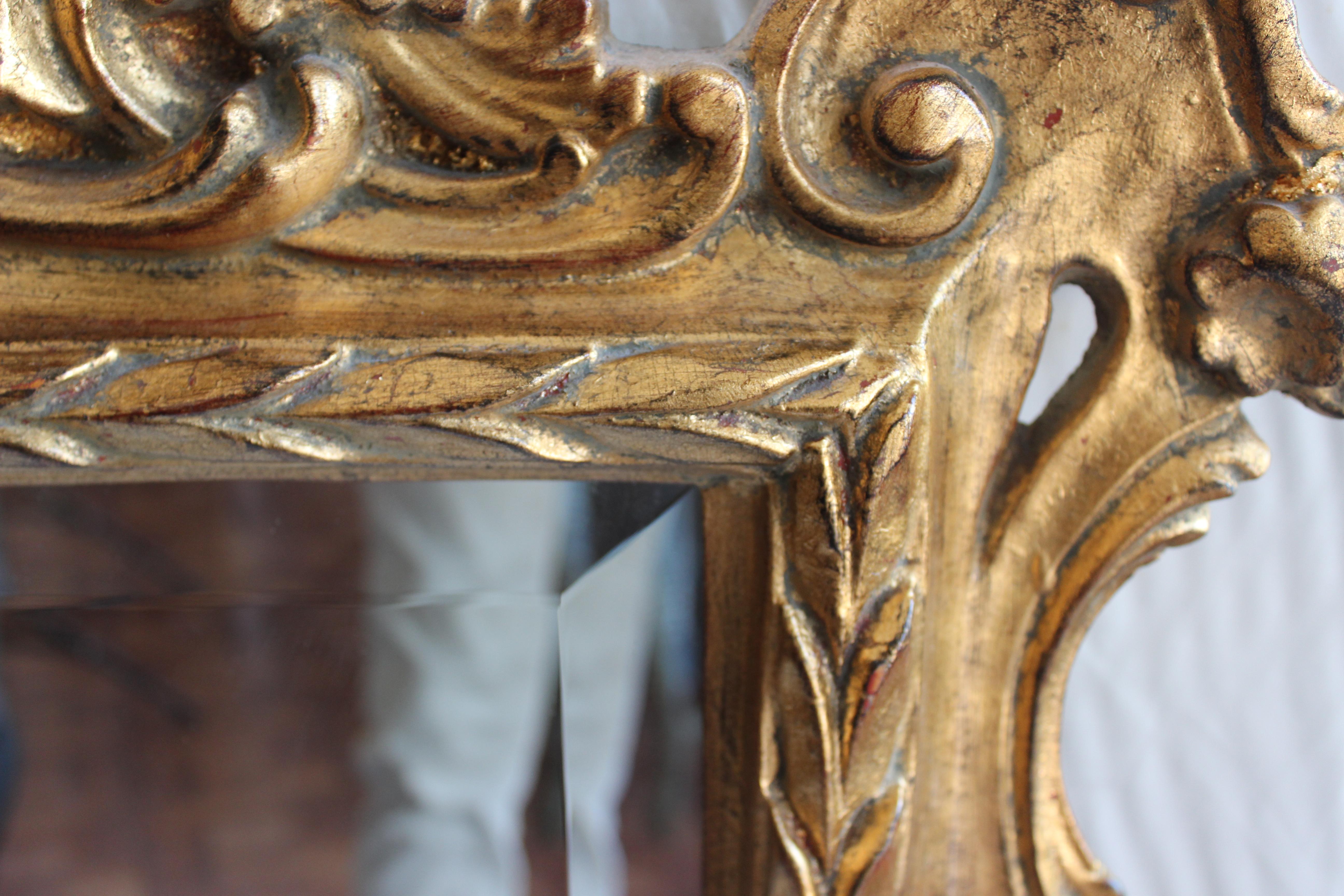 20th Century Mirror, Rococo Style, Gold Finish, Resin For Sale