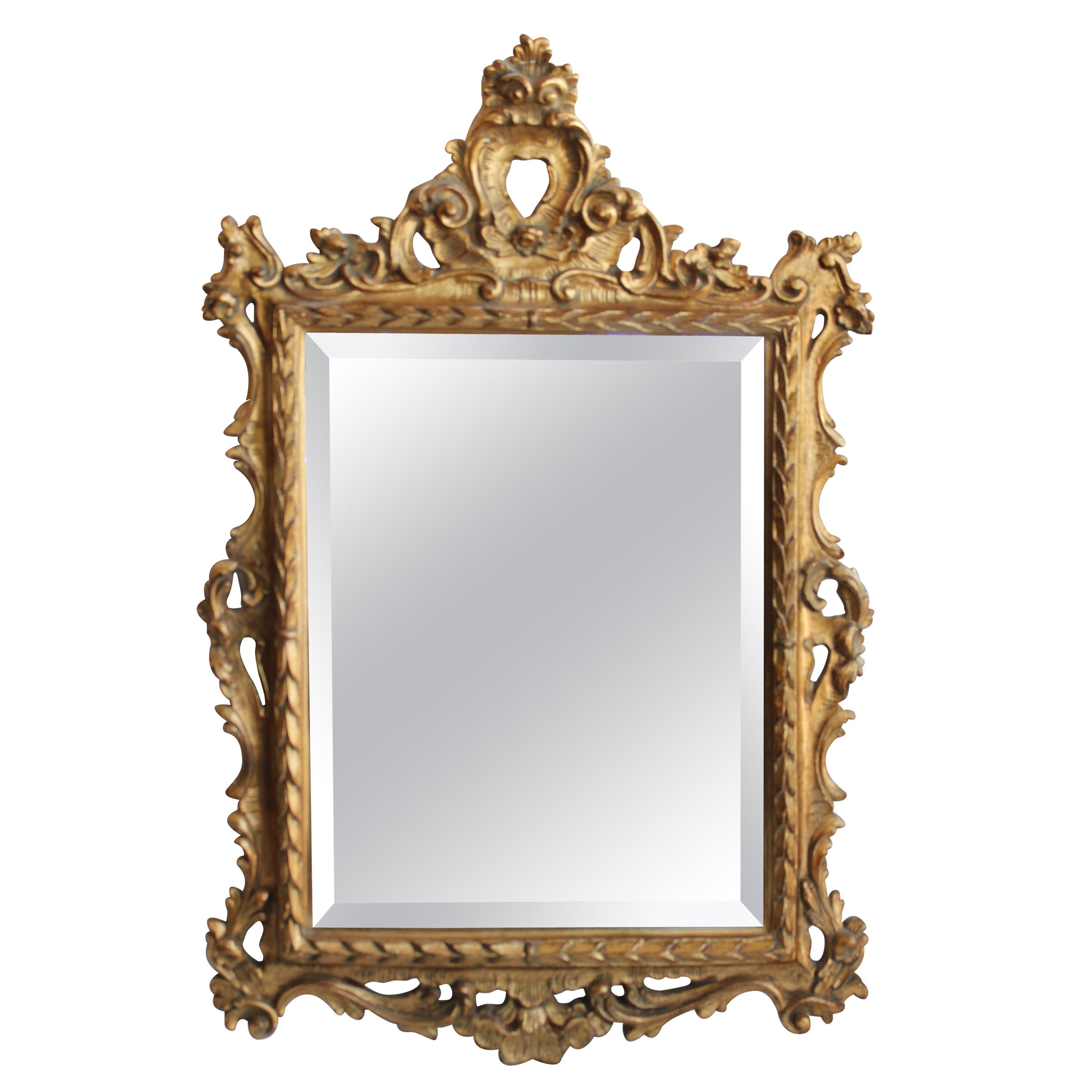 Mirror, Rococo Style, Gold Finish, Resin For Sale