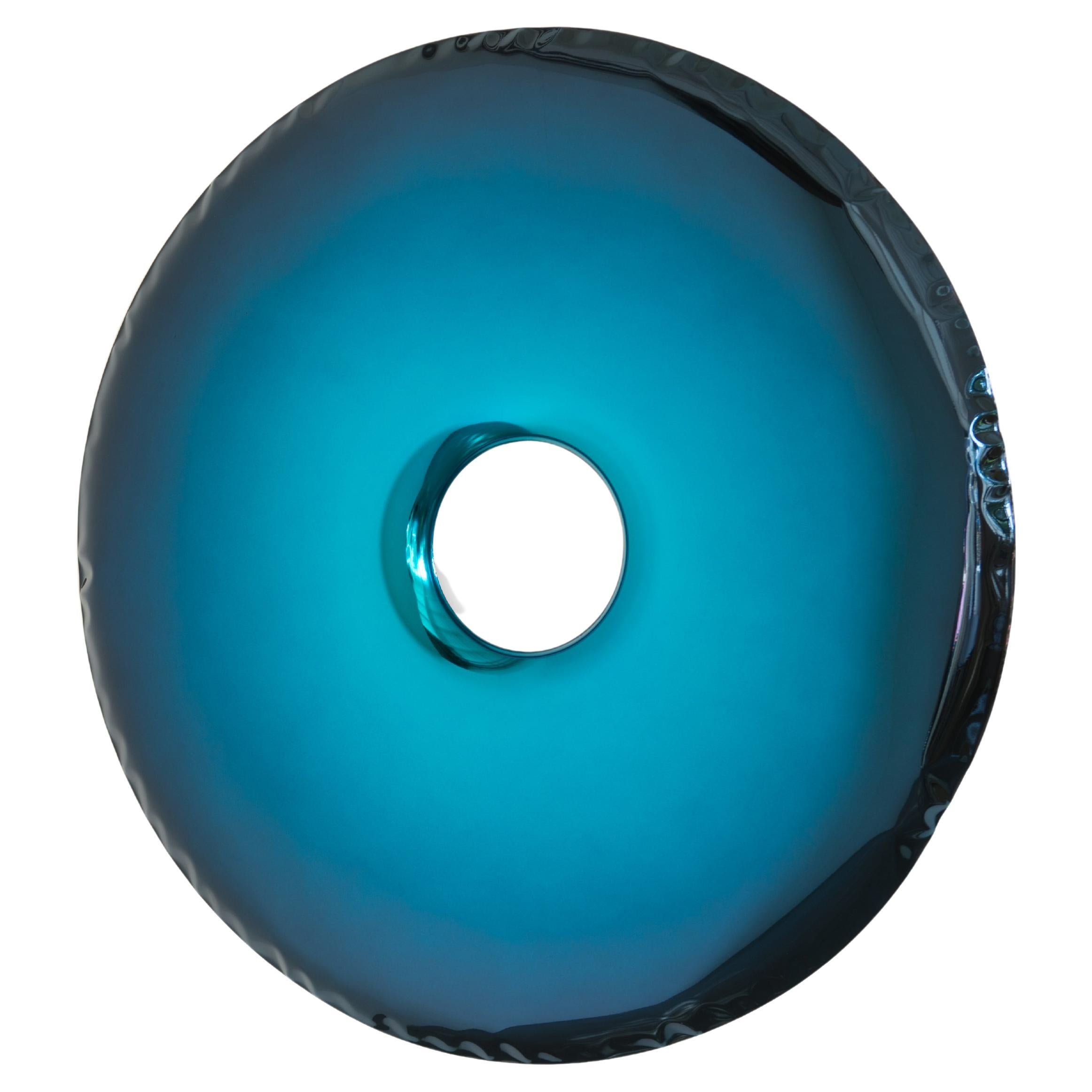 Mirror Rondo 75 'Deep Space Blue' in Stainless Steel by Zieta Prozessdesign For Sale
