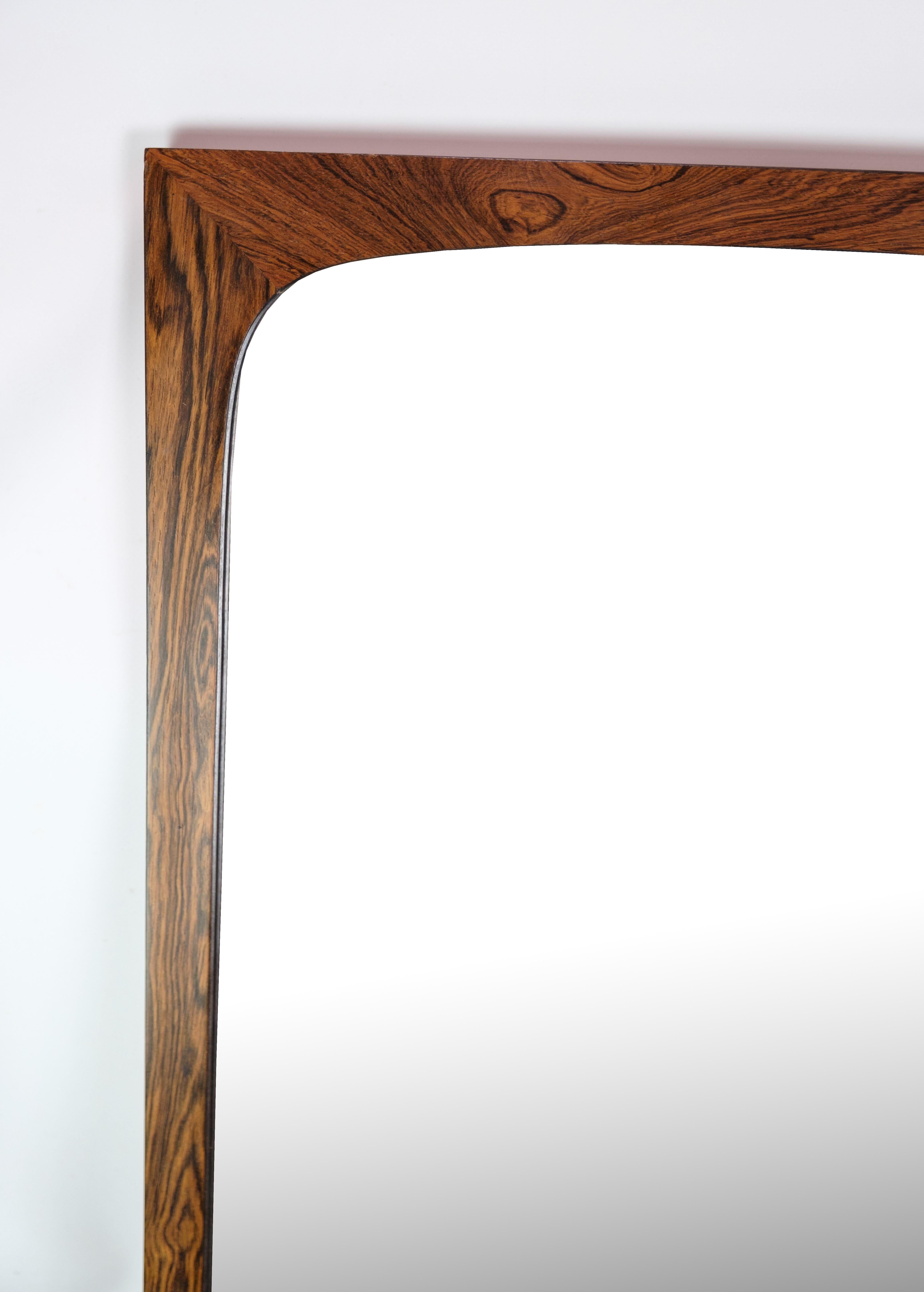 Mirror Made In Rosewood, Danish Design From 1960s In Good Condition For Sale In Lejre, DK