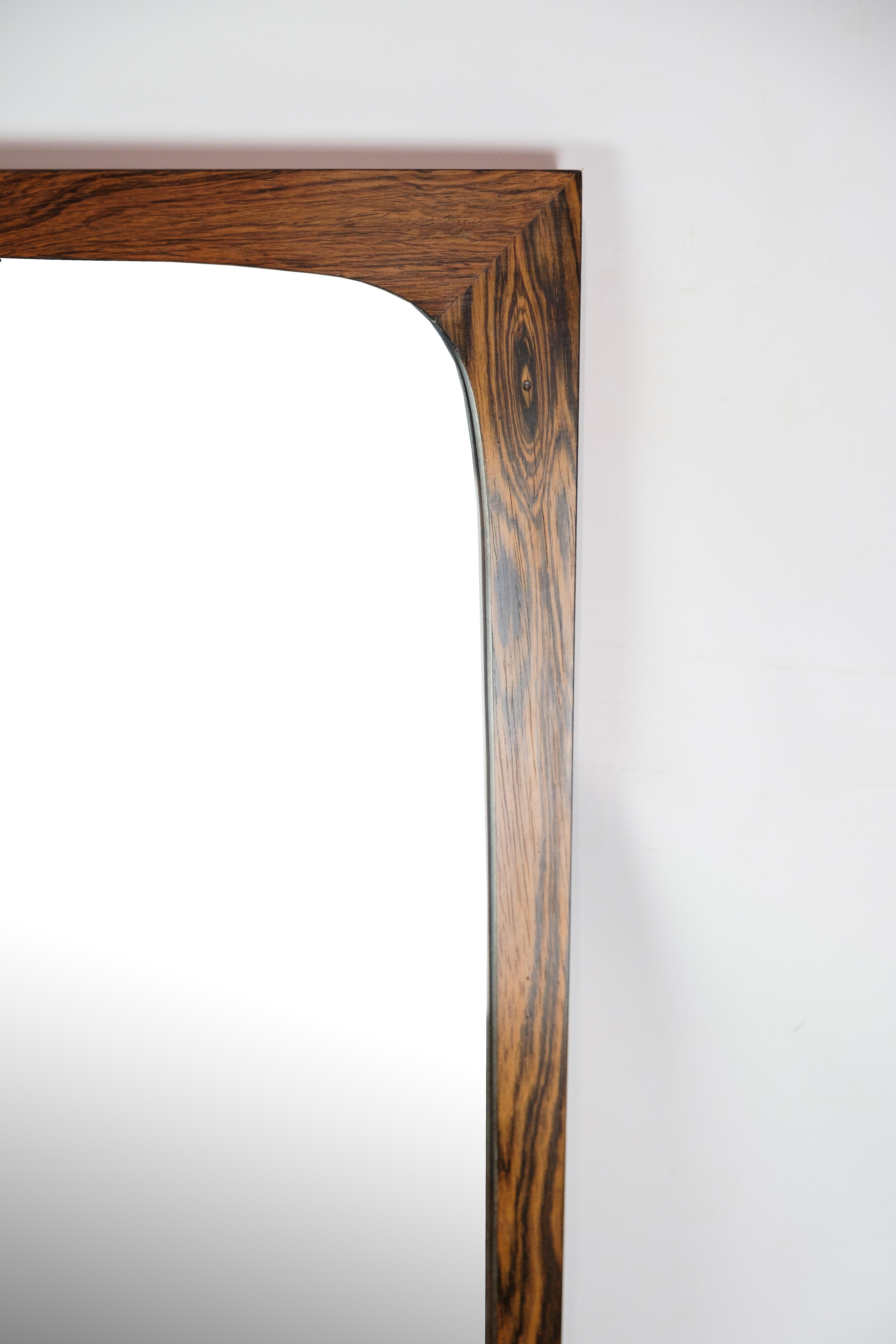 Mid-20th Century Mirror Made In Rosewood, Danish Design From 1960s For Sale