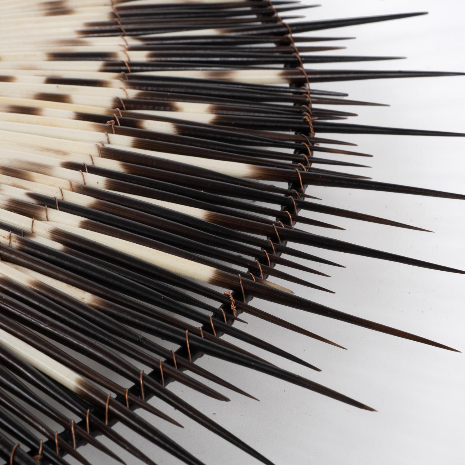 Mirror-Round Small Porcupine Quill In New Condition For Sale In New York, NY