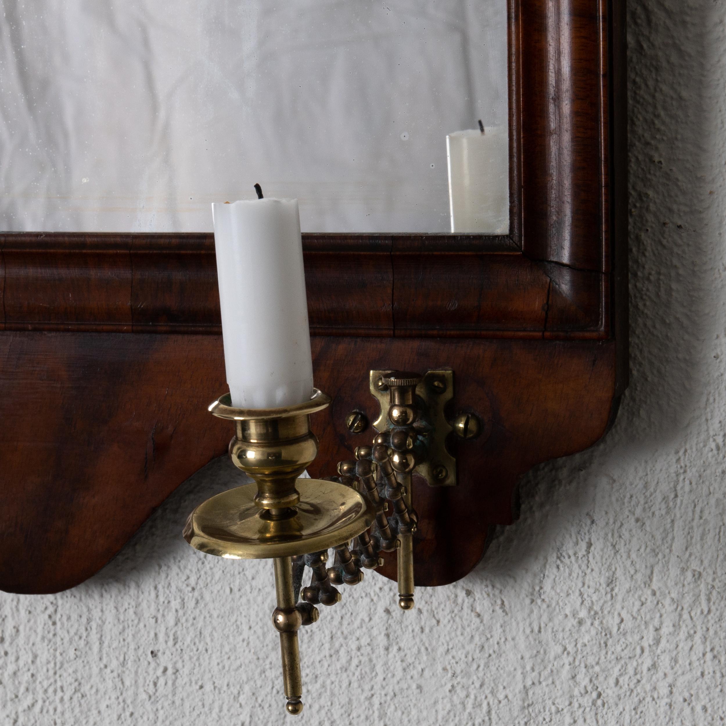 Spiegel-Wandleuchter, Groß, englisches Mahagoni, 18. Jahrhundert, 2 Kerzenhalter, England im Angebot 4