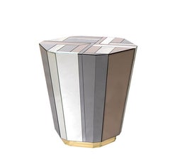 Mirror Side Table or Pedestal Table "Eclats"