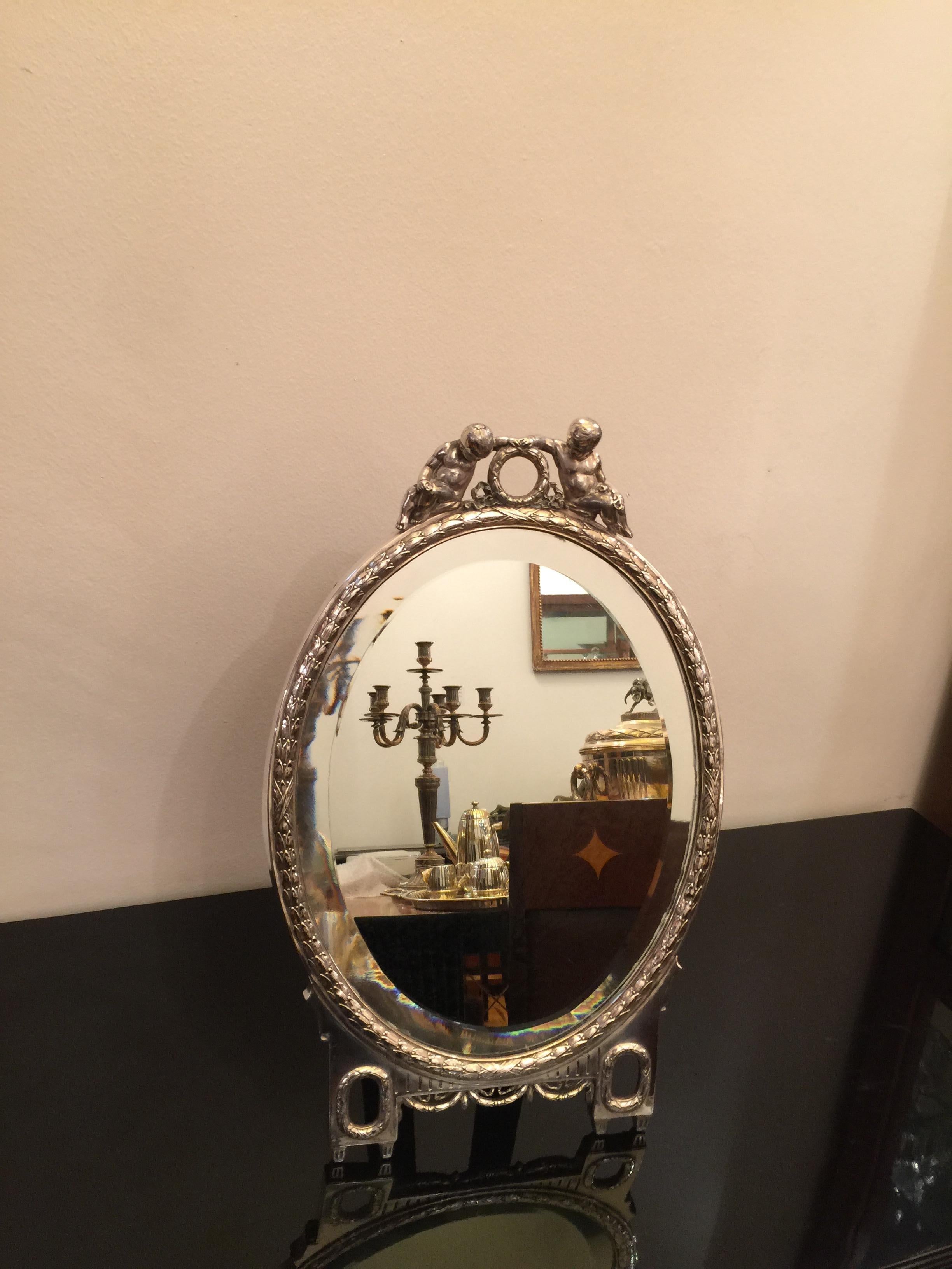  Signature du miroir : WMF, Année : 1910, Jugendstil, Art nouveau, Liberté, Allemagne en vente 2