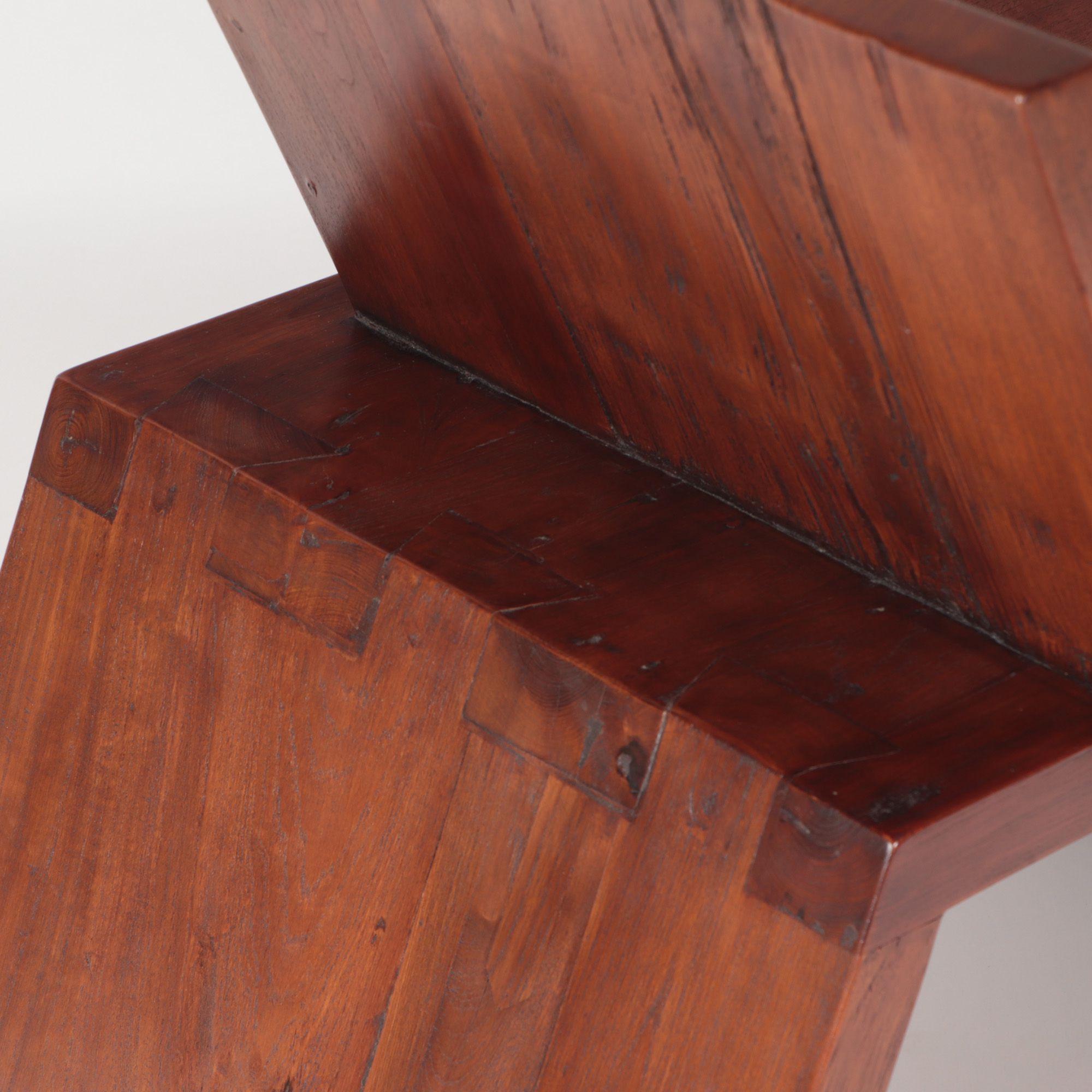 Teck Fauteuil club Miroir en teck massif récupéré conçu par Maximilian Eicke pour Max ID en vente