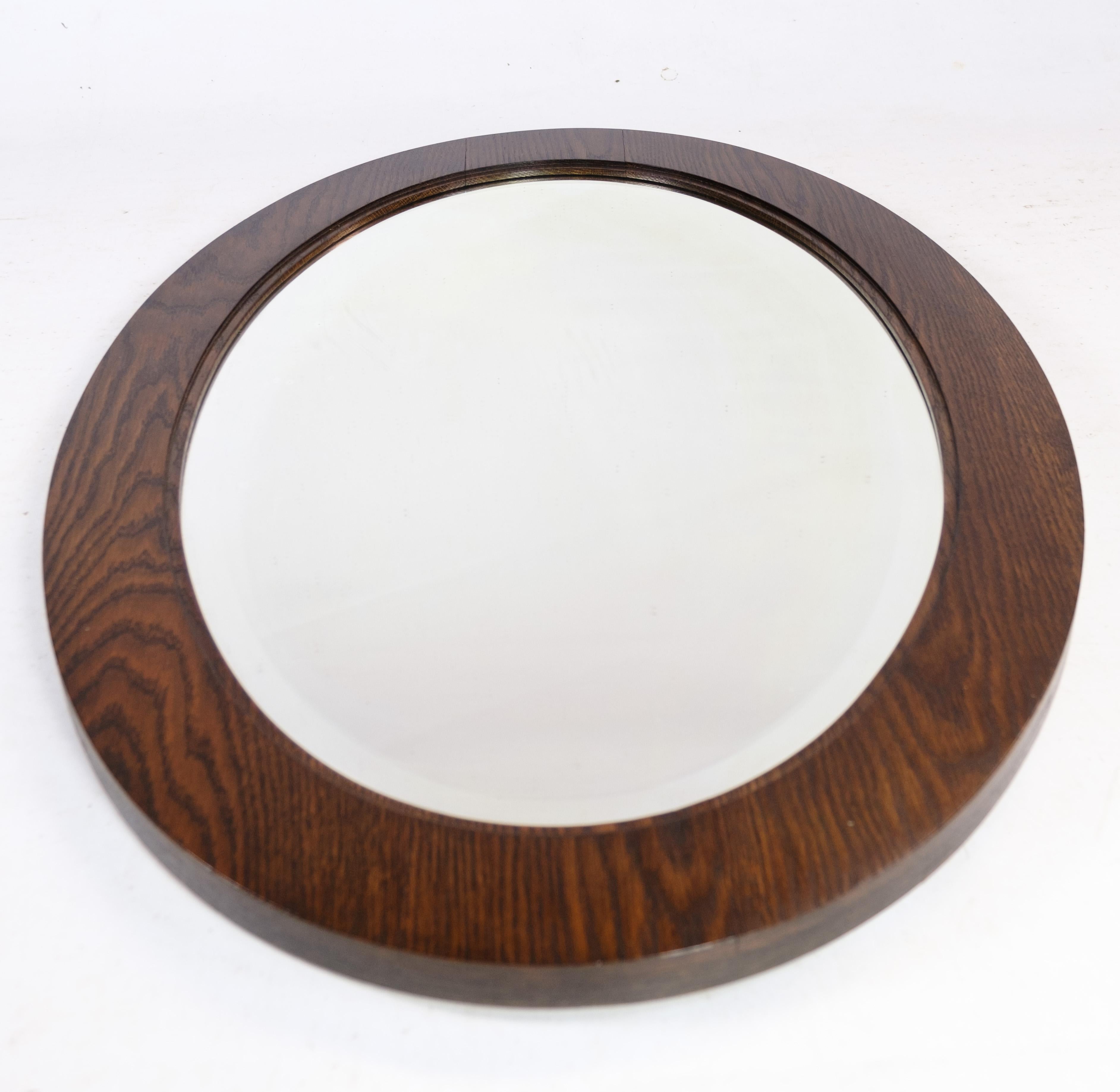 Mirror, Stained Oak, 1910 In Good Condition For Sale In Lejre, DK
