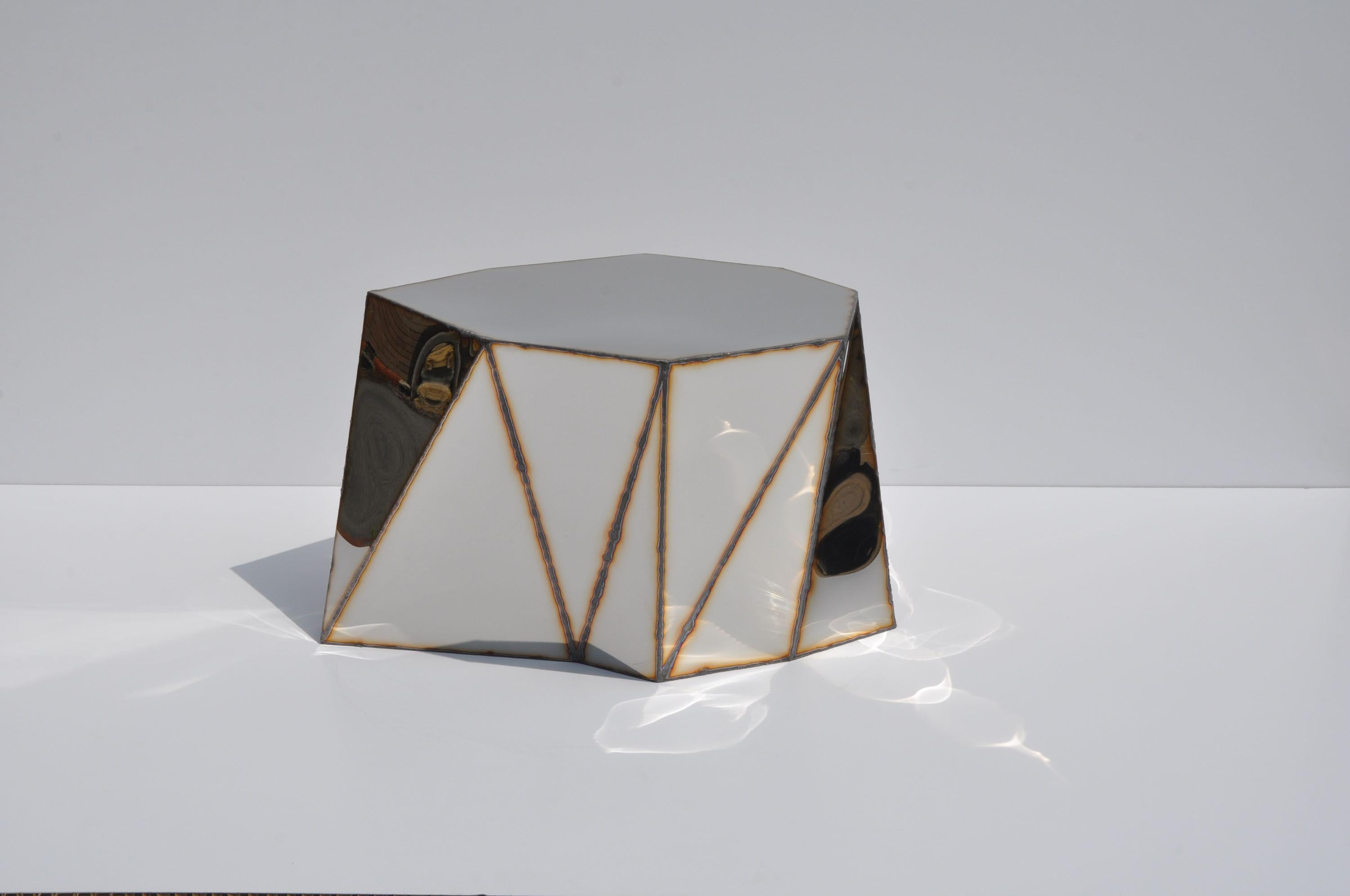 Mesa Mirror de acero inoxidable soldado pulido espejo de Julian Mayor en venta 4