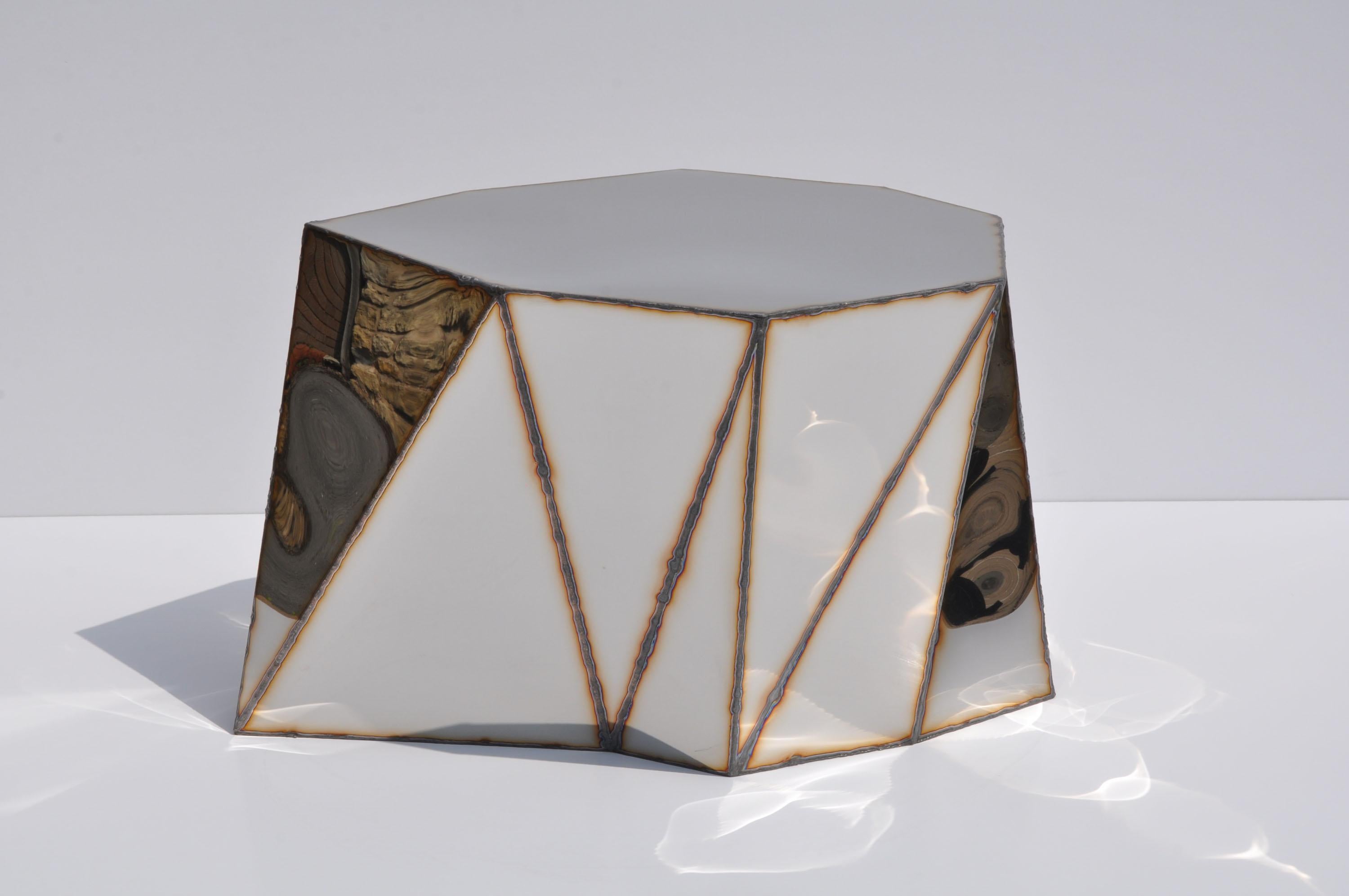Mesa Mirror de acero inoxidable soldado pulido espejo de Julian Mayor en venta 5