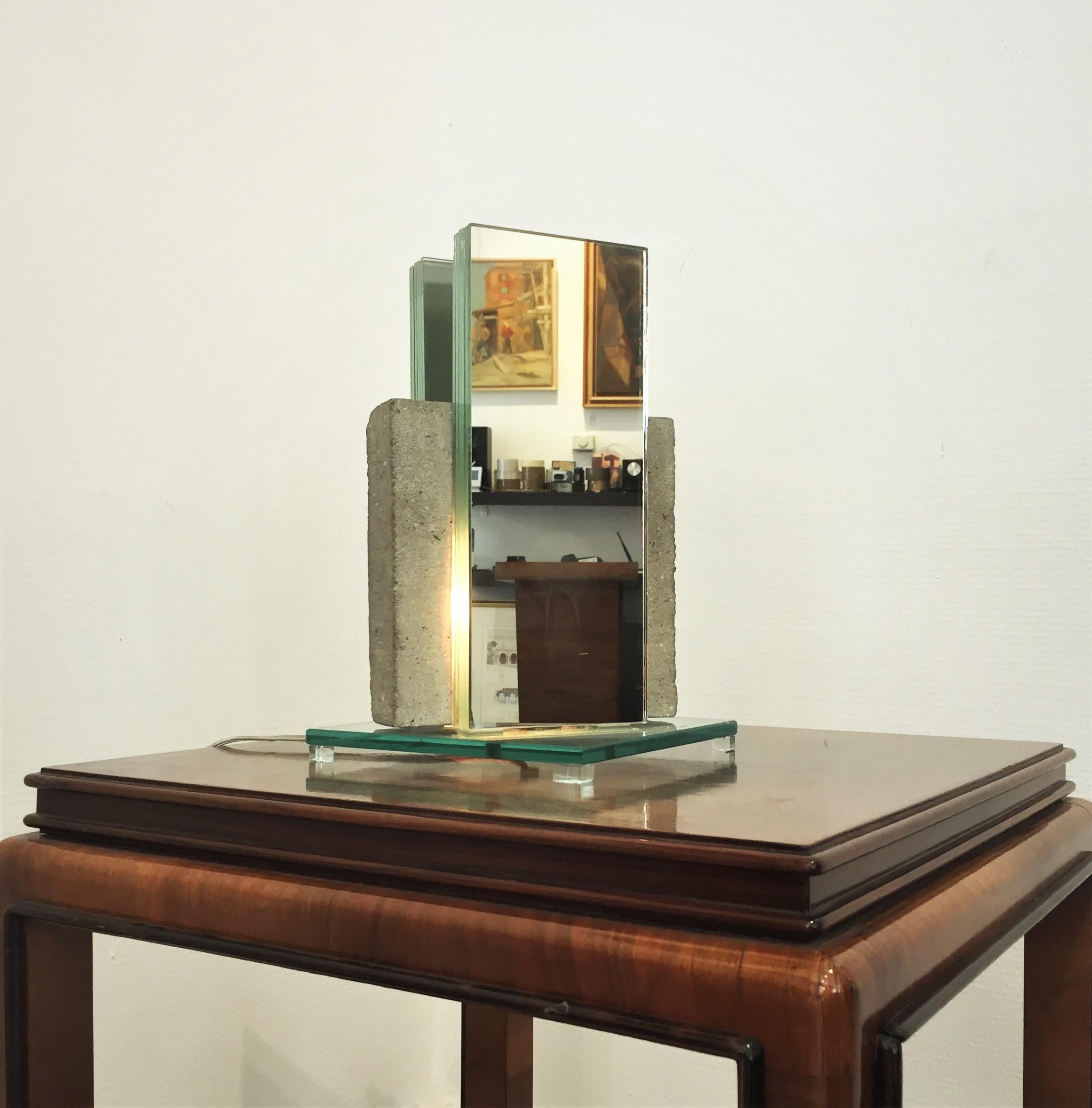 Mirror Table Lamp by Laurent Beyne For Sale 5