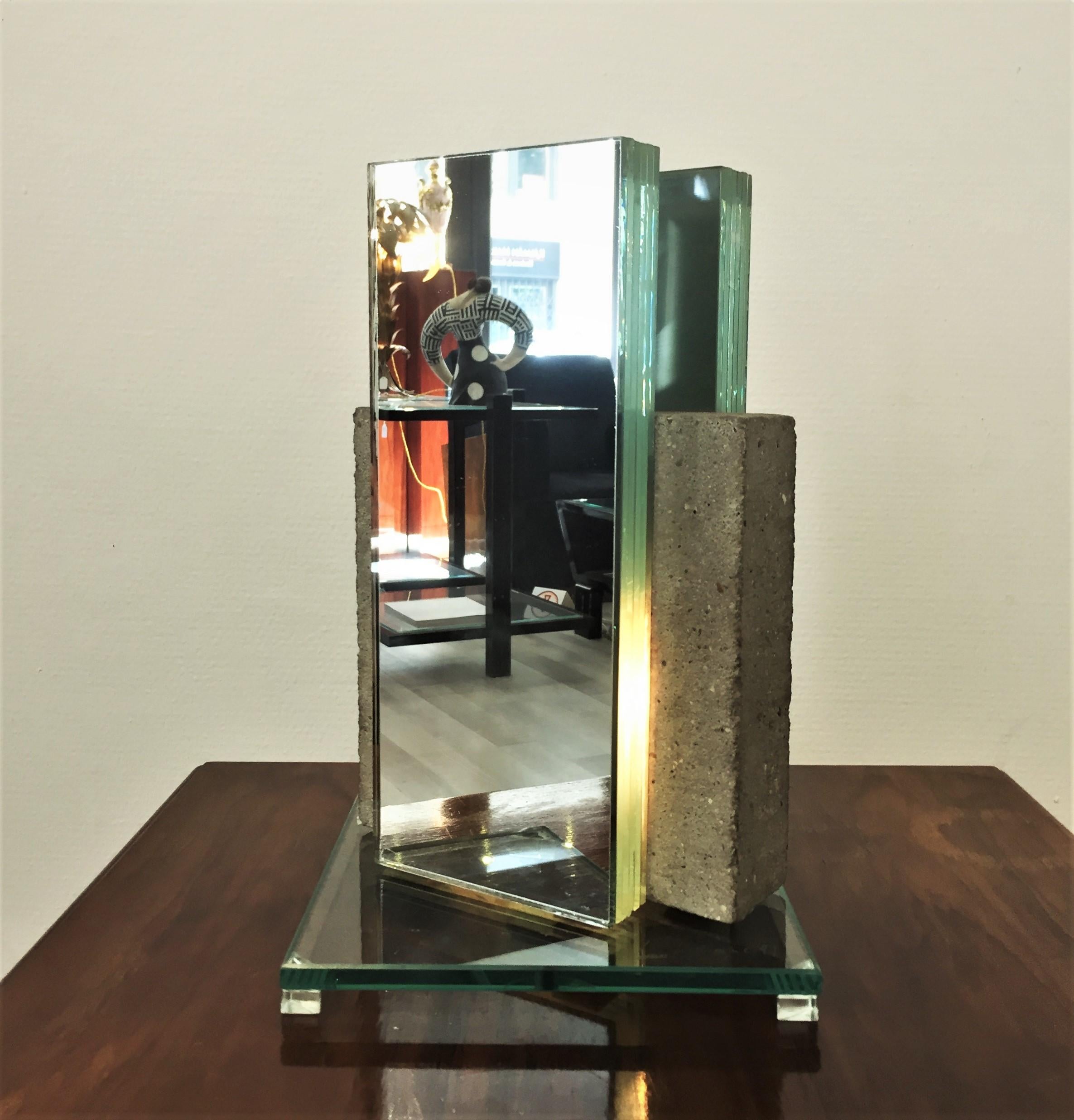 Mirror Table Lamp by Laurent Beyne For Sale 6