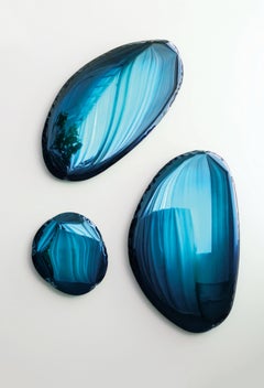 Mirror Tafla O3 Deep Space Blue, in Polished Stainless Steel by Zieta