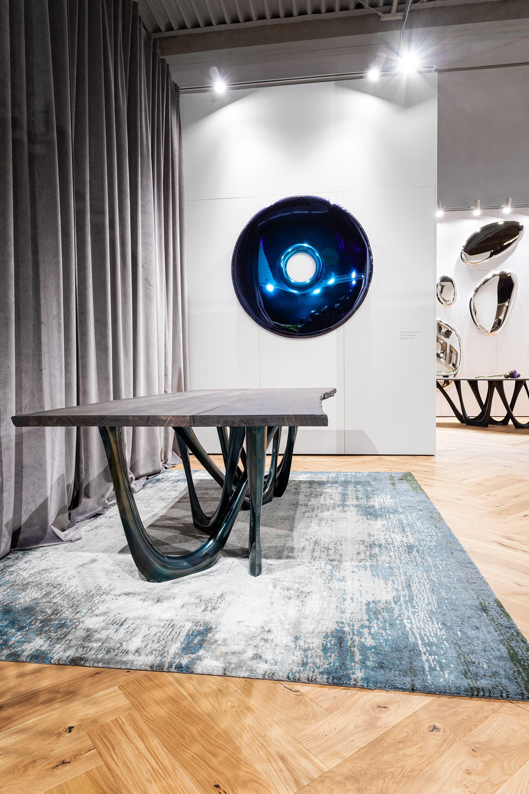 XXIe siècle et contemporain Miroir Tafla O3 Deep Space bleu, en acier inoxydable poli par Zieta en vente
