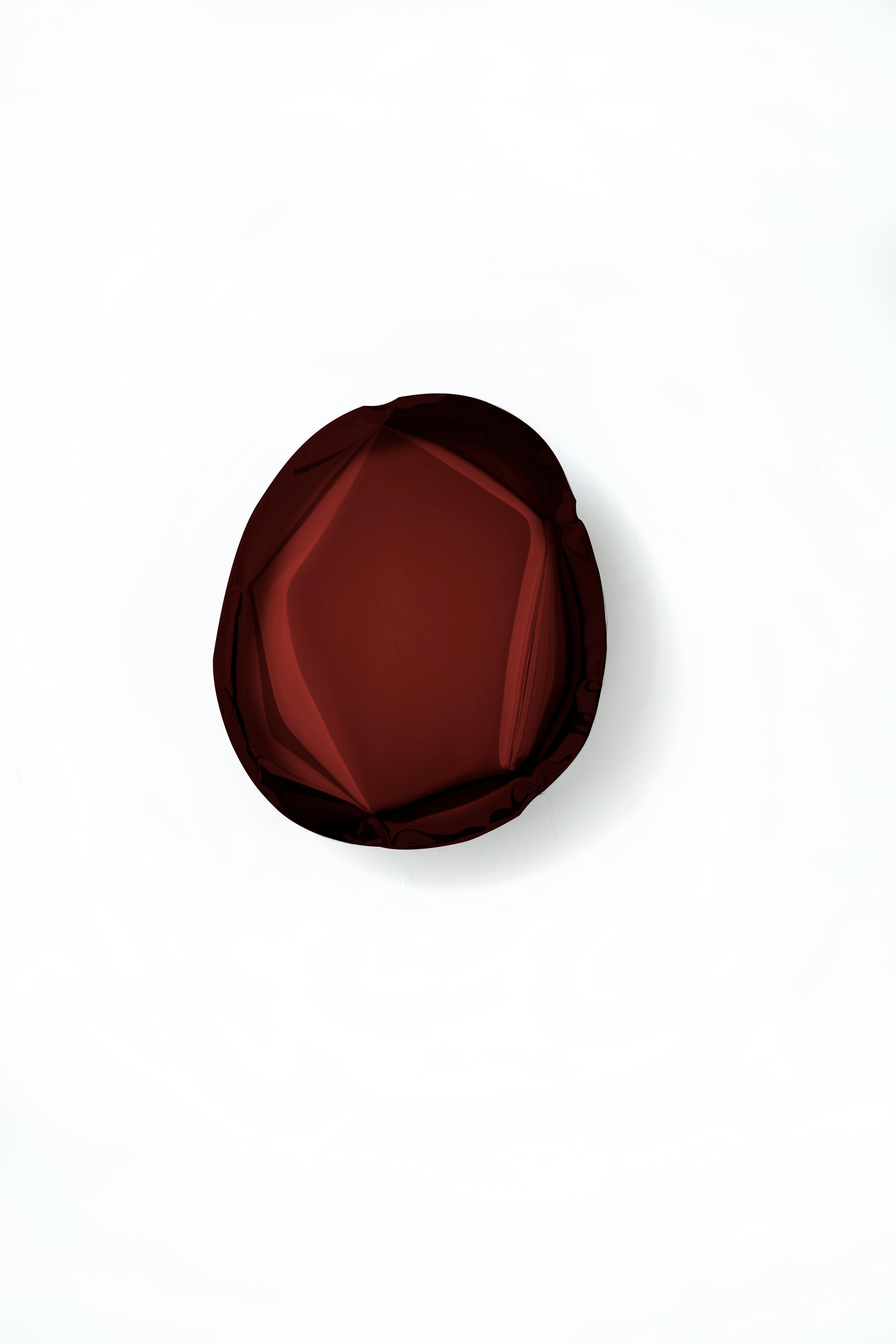 Mirror Tafla O3 Rubin Red, in Polished Stainless Steel by Zieta For Sale 2