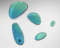 Mirror 'Tafla O3', Stainless Steel by Zieta, Saphire Blue