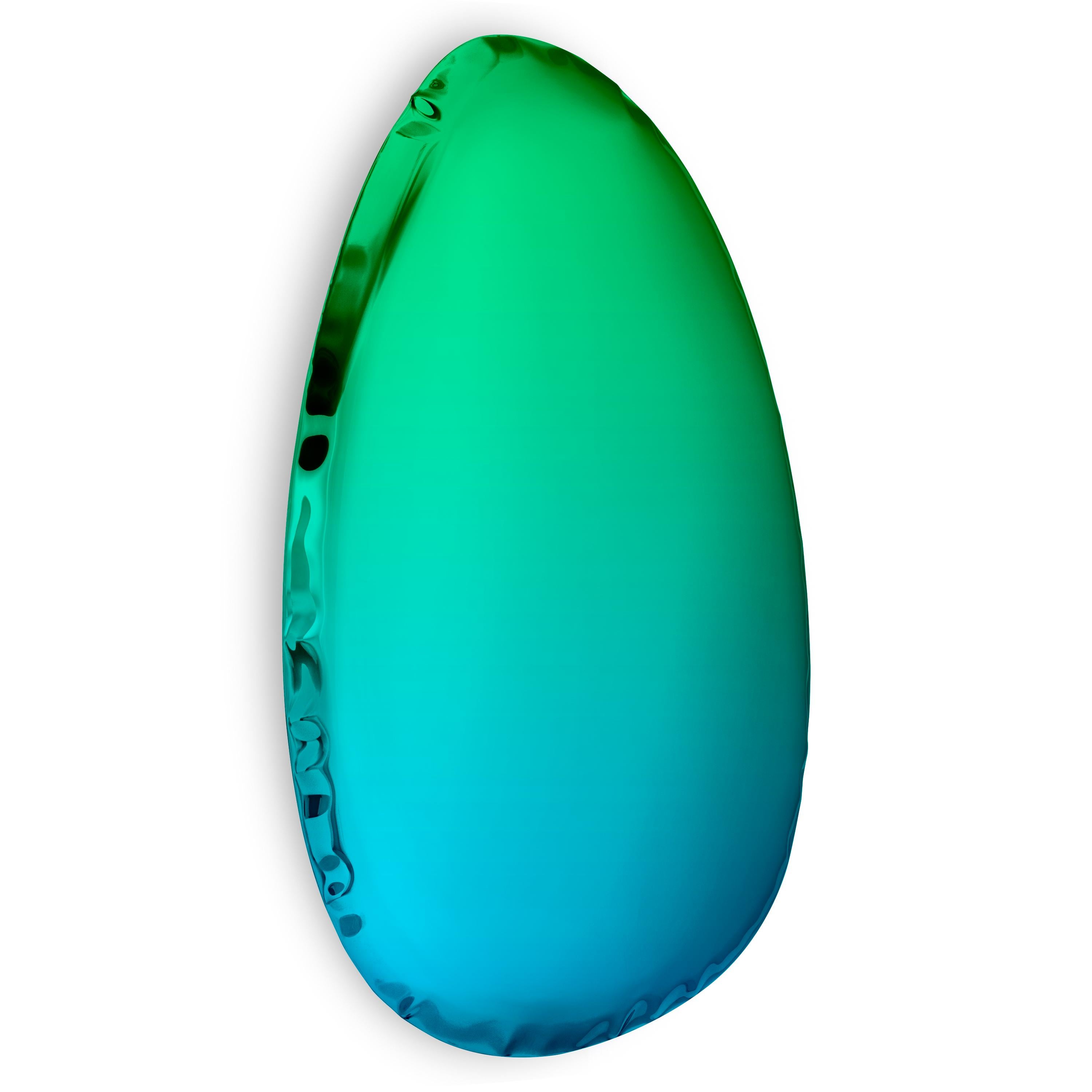 Spiegel Tafla O4.5 Smaragdgrün, aus poliertem Edelstahl von Zieta im Angebot 1