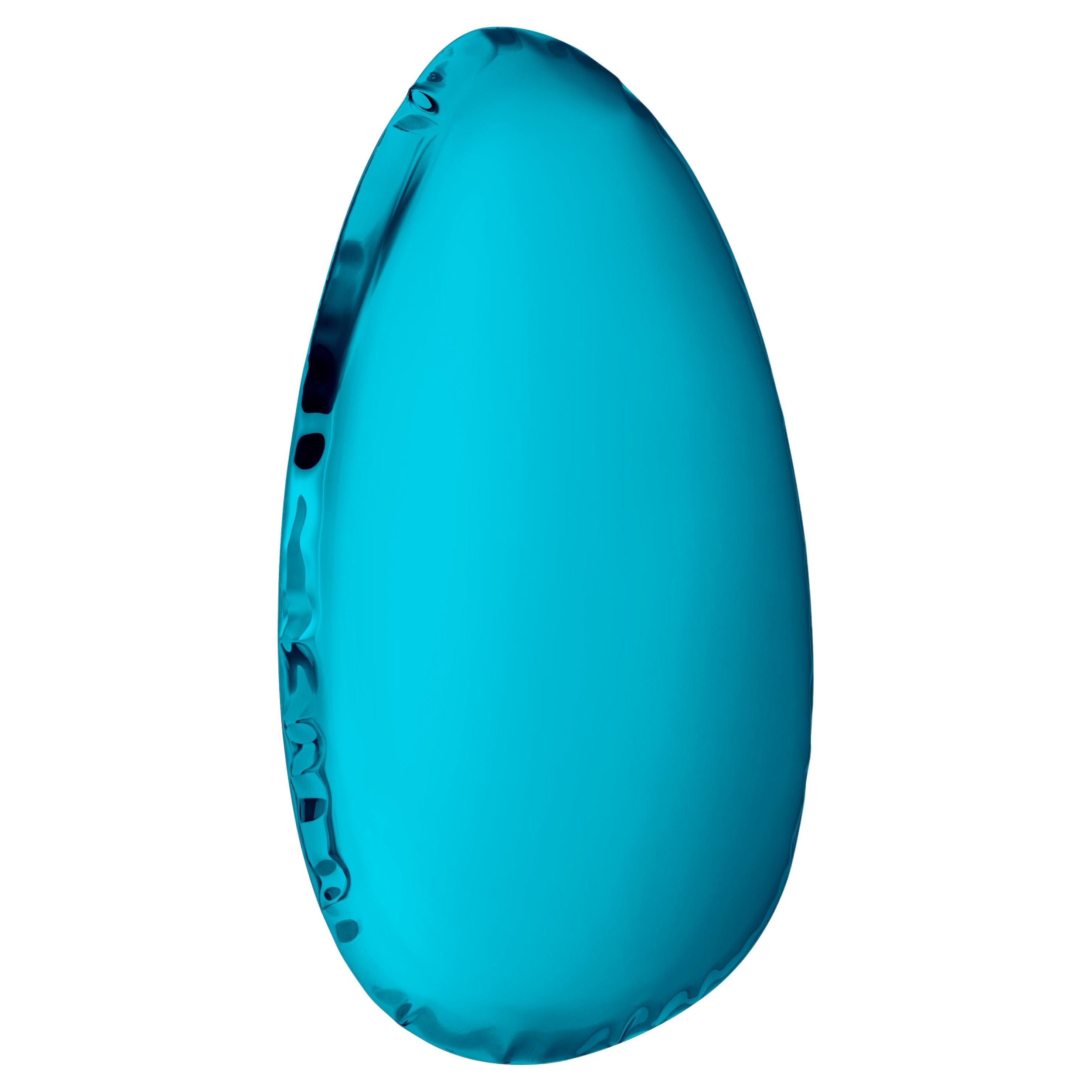 Miroir Tafla O4.5 Saphir Blue, en acier inoxydable poli par Zieta en vente