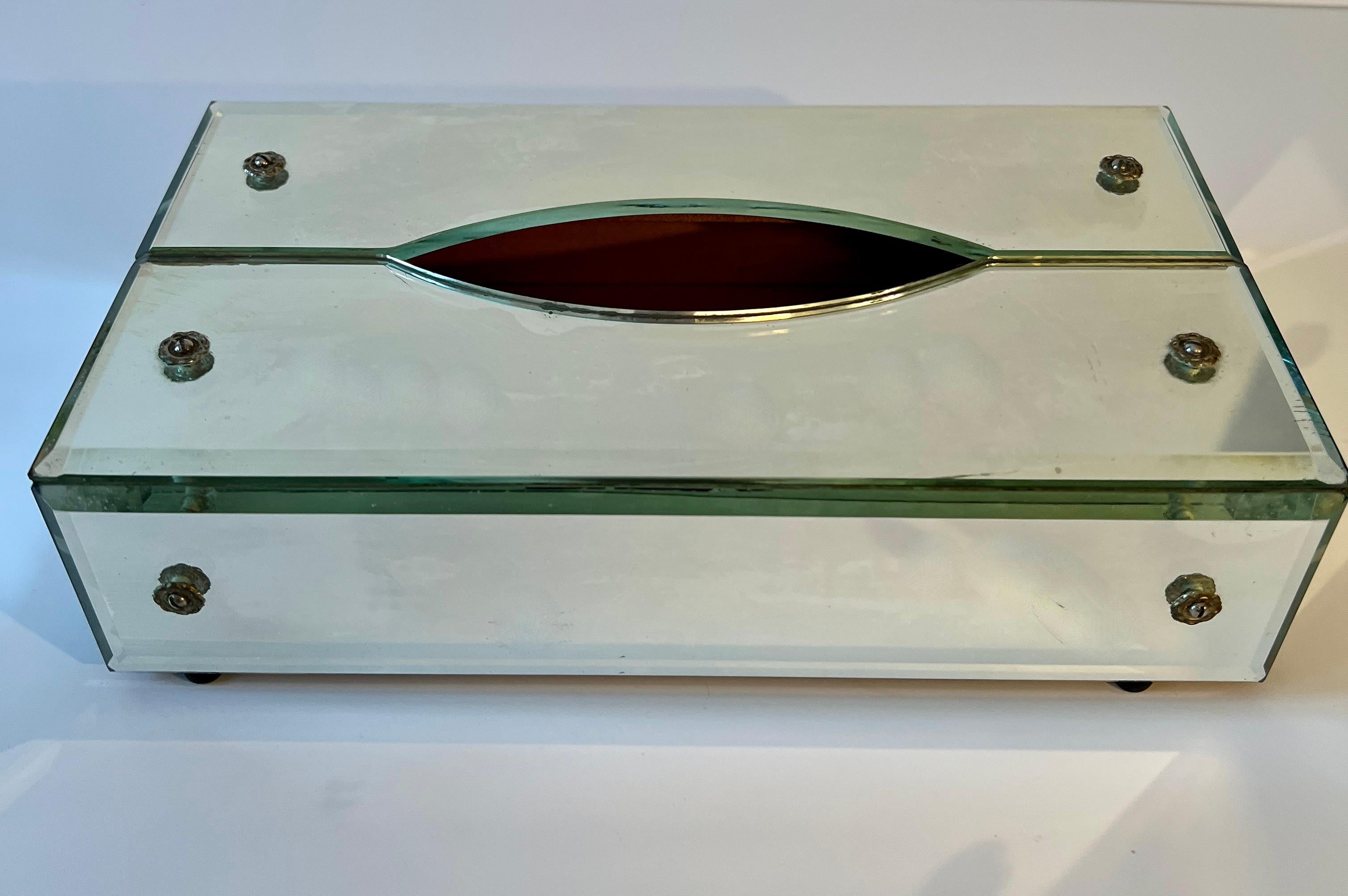 Caja de pañuelos con espejo Moderno de mediados de siglo en venta