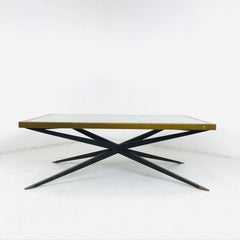 Mirror Top Coffee Table with Starburst Base