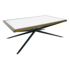 Mirror Top Coffee Table with Starburst Base