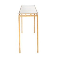 Contemporary Mirror Top Gilt Metal Console Table