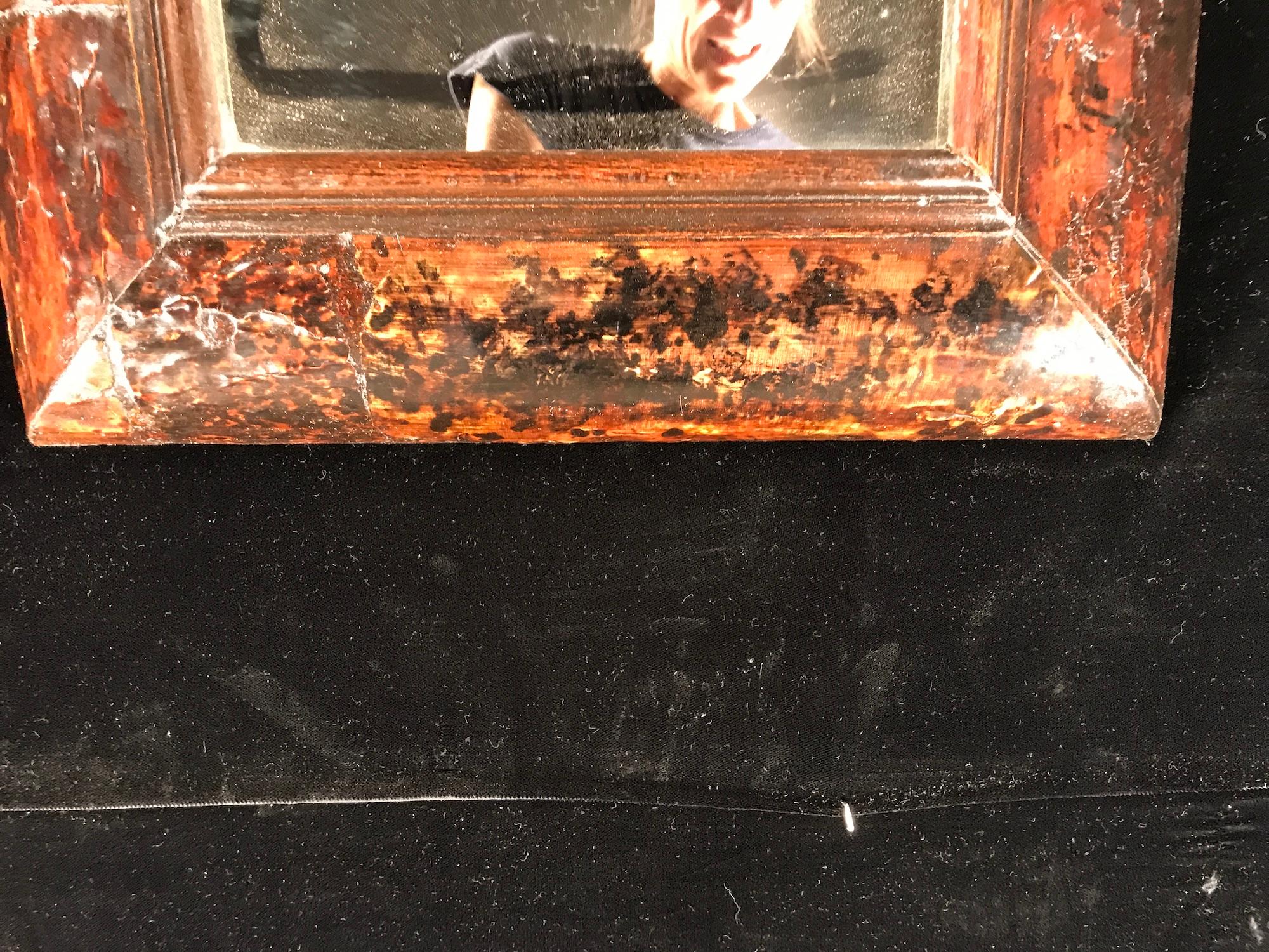 Mirror Tortoishell Cushion Moulded 17thc Original Plate/Back Small For Sale 3