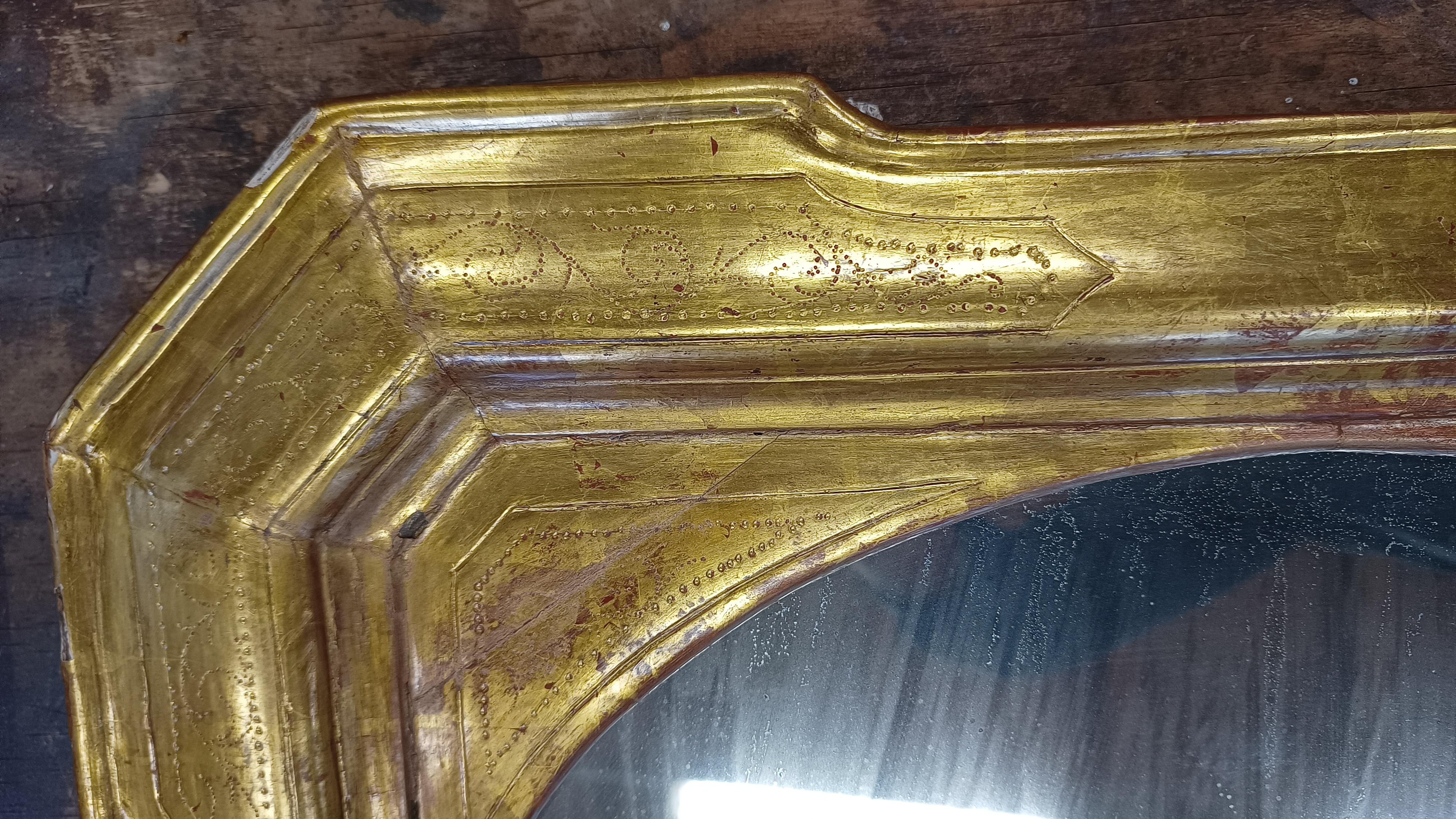 Mirror tray gilded with gold leaf, early 19th , Italy In Good Condition For Sale In Varese, Lombardia