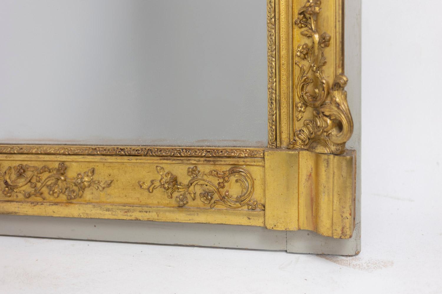 Mirror Trumeau Regency Style in Gilded Wood, 19th Century For Sale 6