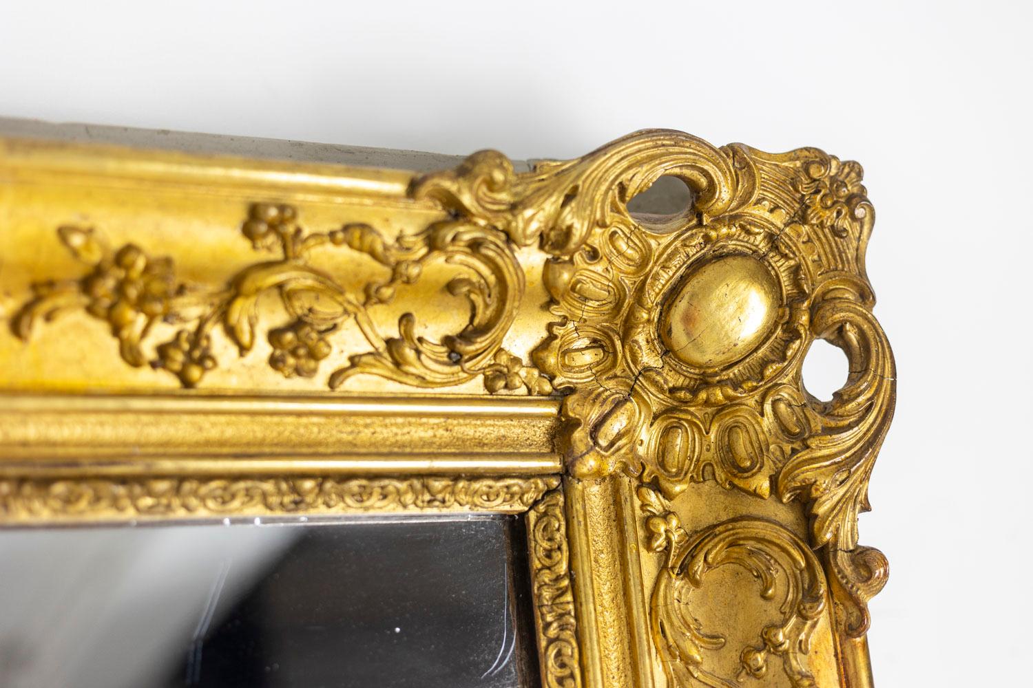 Specchio Trumeau in stile Regency in Wood dorato, XIX secolo In condizioni ottime in vendita a Saint-Ouen, FR
