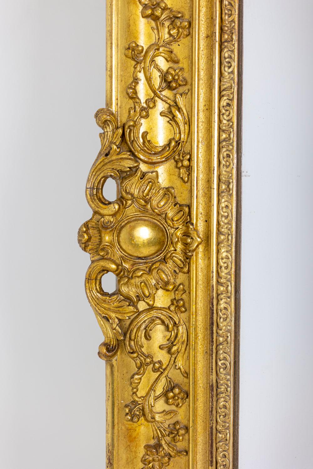 Spiegelspiegel im Trumeau-Regency-Stil aus vergoldetem Holz, 19. Jahrhundert im Angebot 4