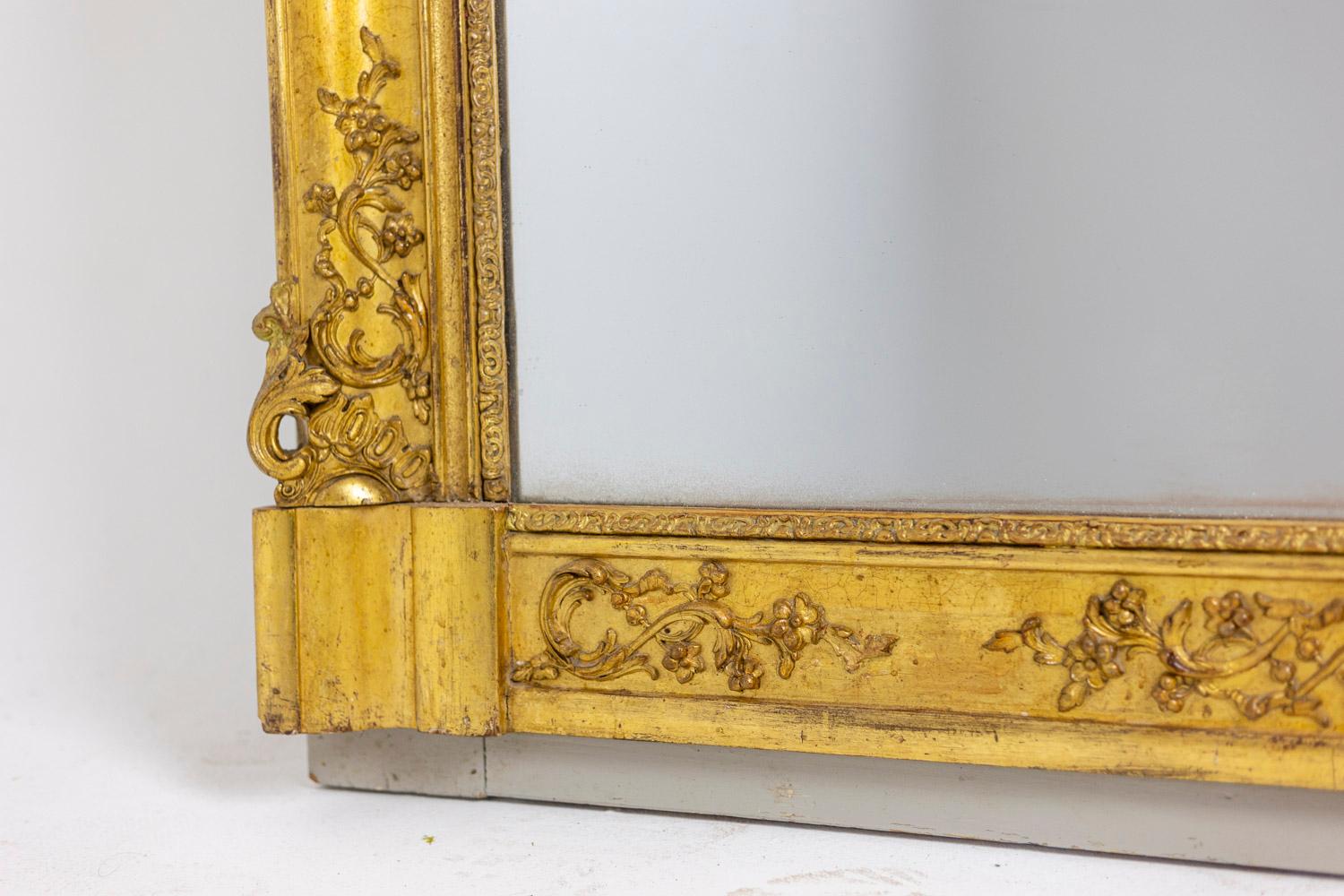 Mirror Trumeau Regency Style in Gilded Wood, 19th Century For Sale 5
