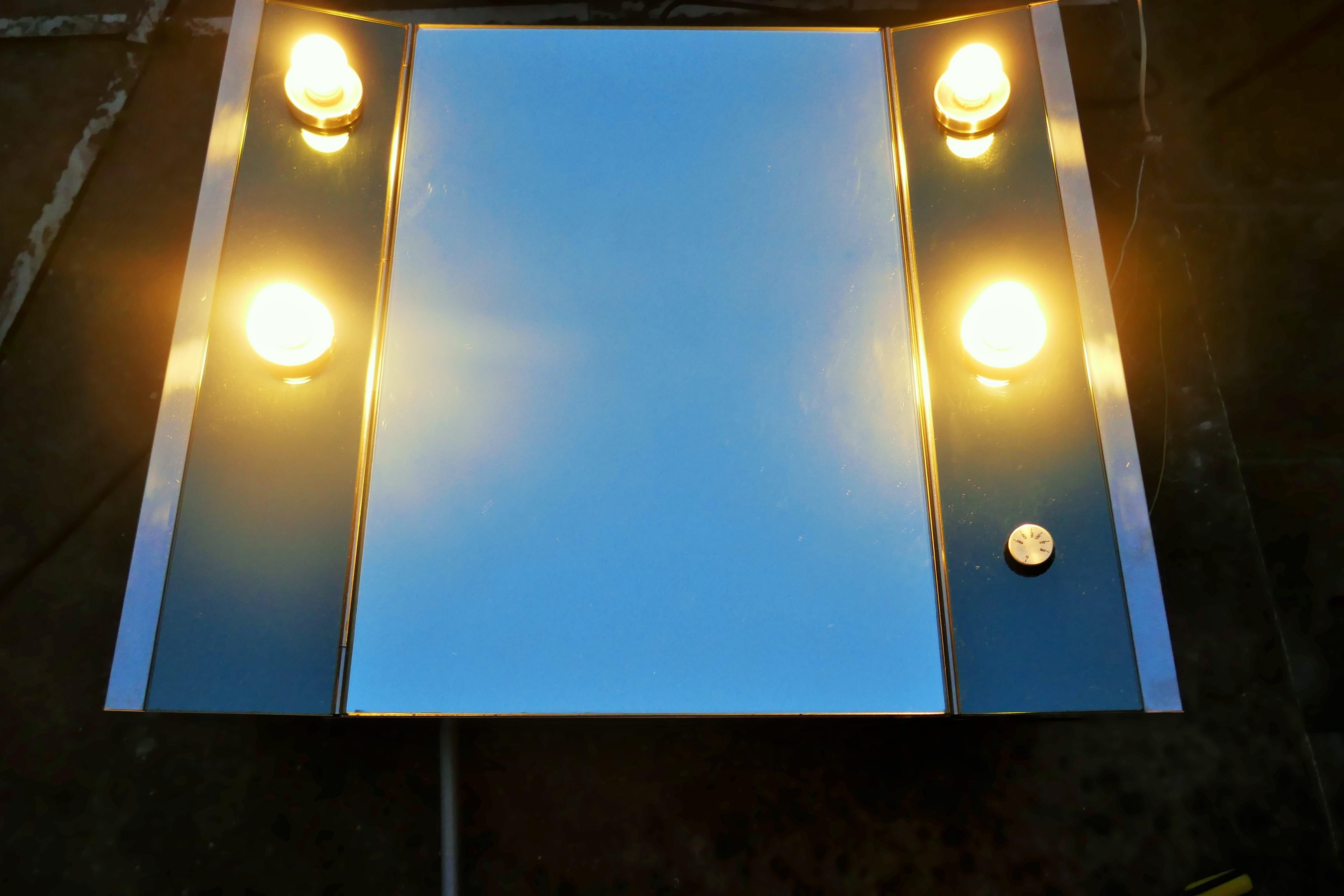 Mirror Veca production 1970 illuminated. For Sale 6
