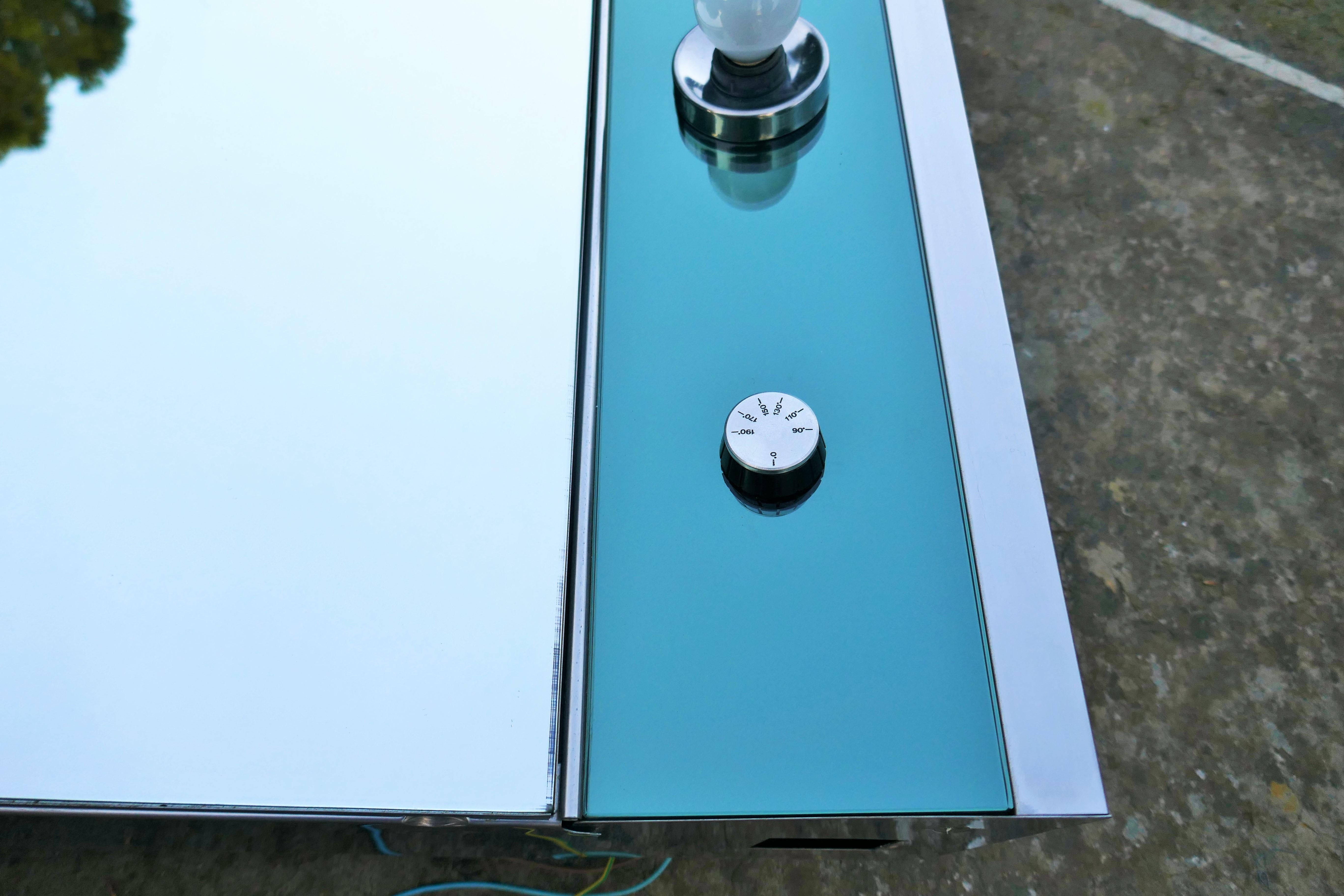 Italian Mirror Veca production 1970 illuminated. For Sale