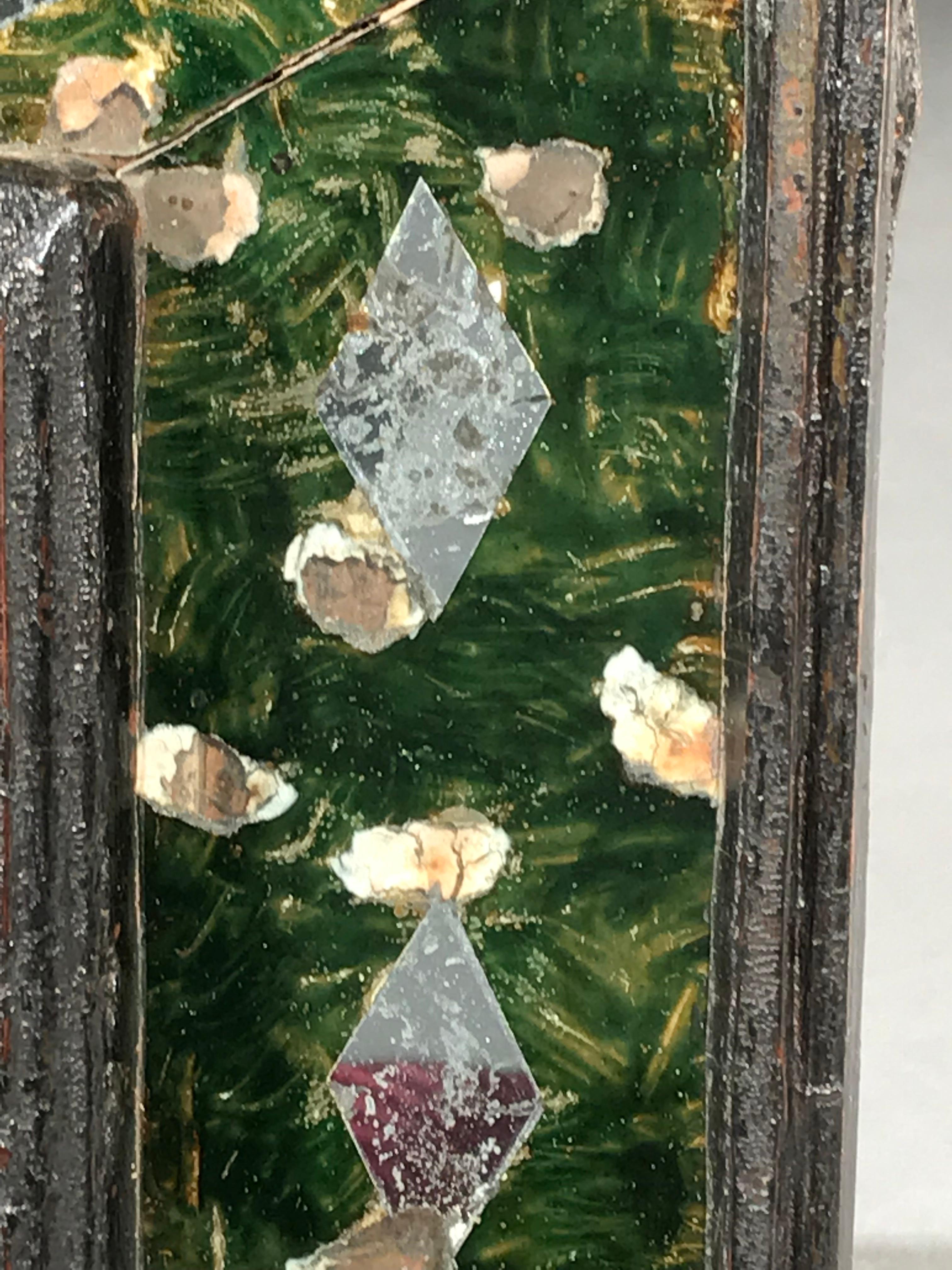 Mirror, Verre Eglomise, Reverse Painting, Gilded, Ebonised, Renaissance, Inlaid 4