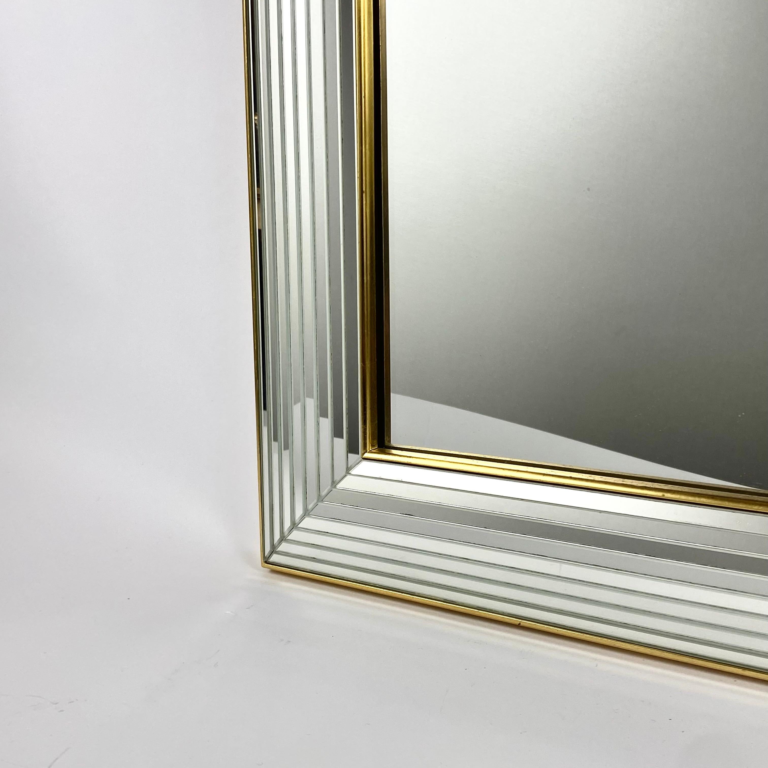 Mirror Vintage Deknudt Hollywood Regency in Silver & Gold, Belgium, 1980s In Excellent Condition For Sale In Bastogne, BE