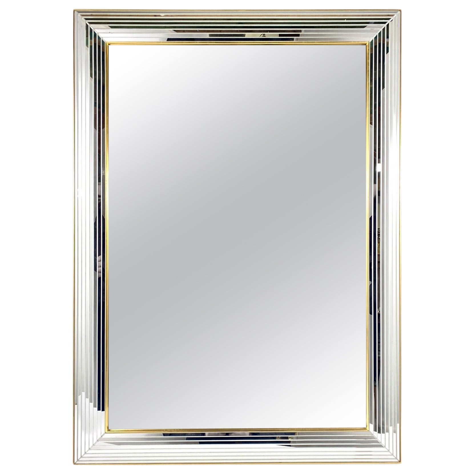 Spiegel Vintage Deknudt Hollywood Regency in Silber & Gold, Belgien, 1980er Jahre