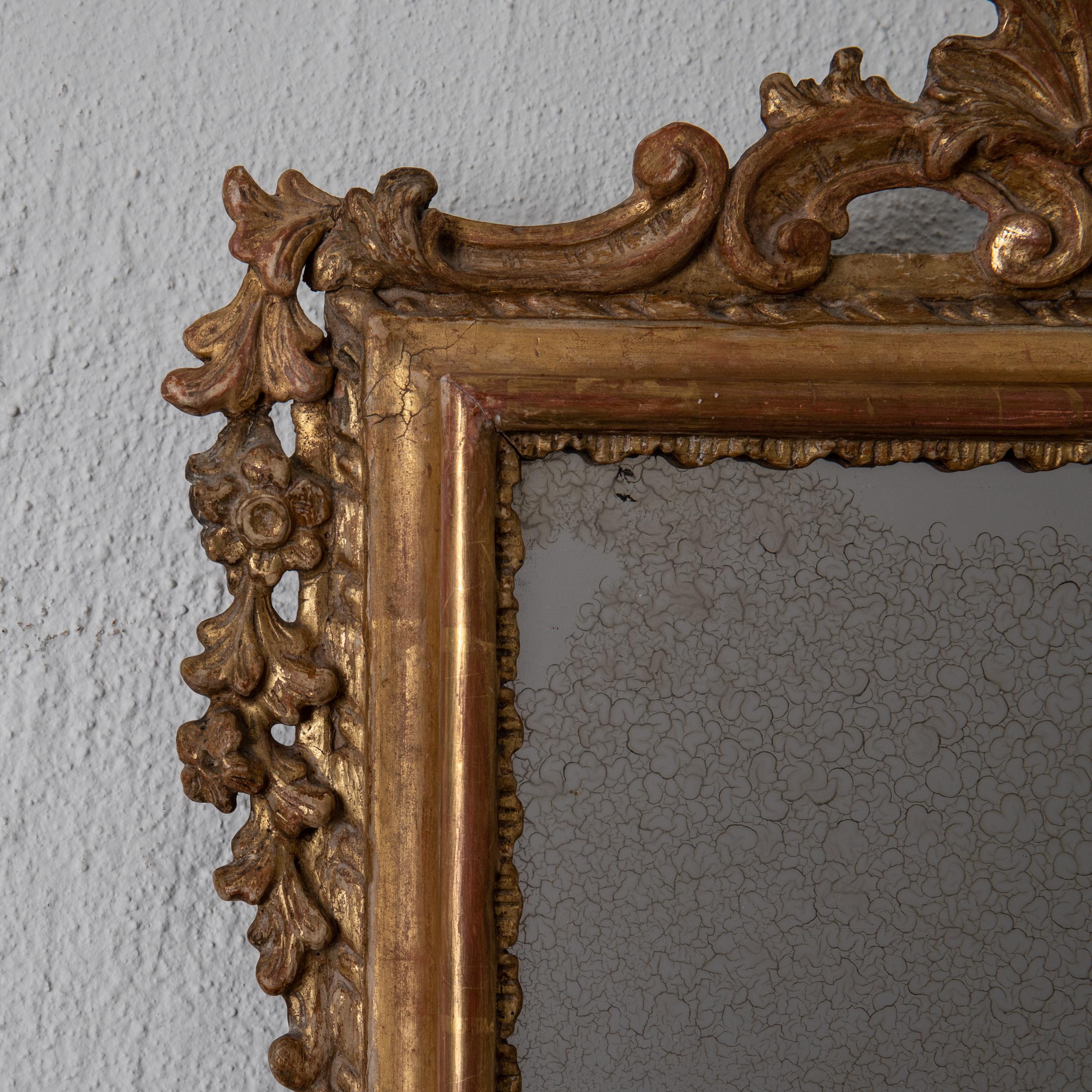 Baroque Mirror Wall Swedish Gilded, 18th Century, Sweden