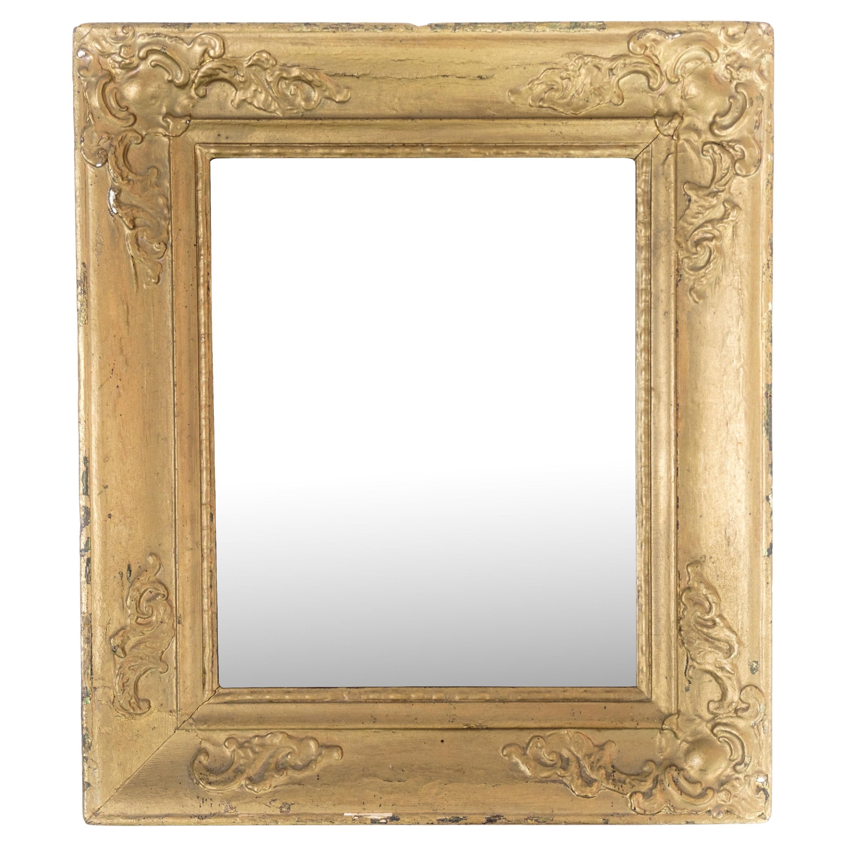 Miroir avec cadre doré des années 1890