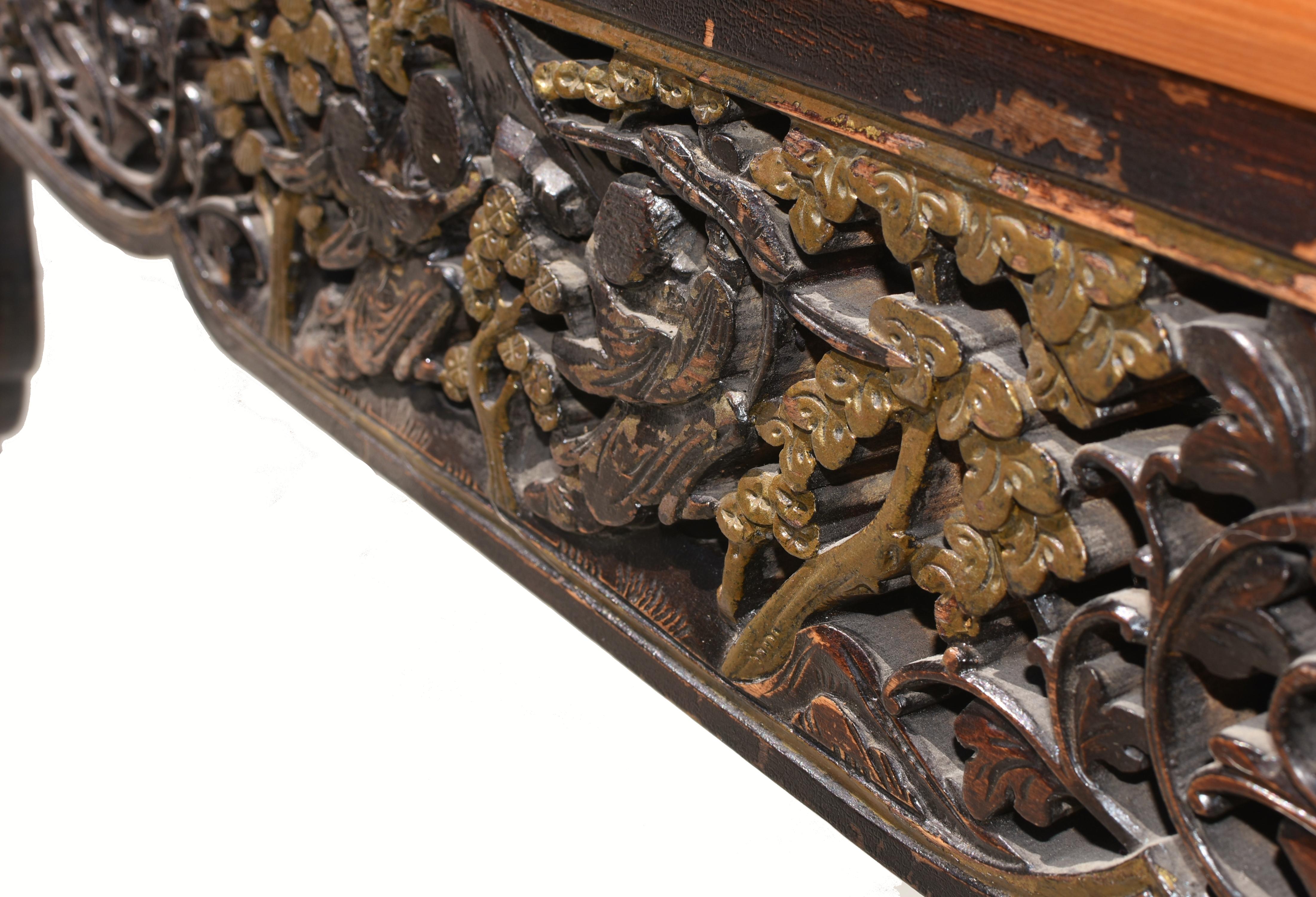 Mirror with Antique Chinese Screen For Sale 8