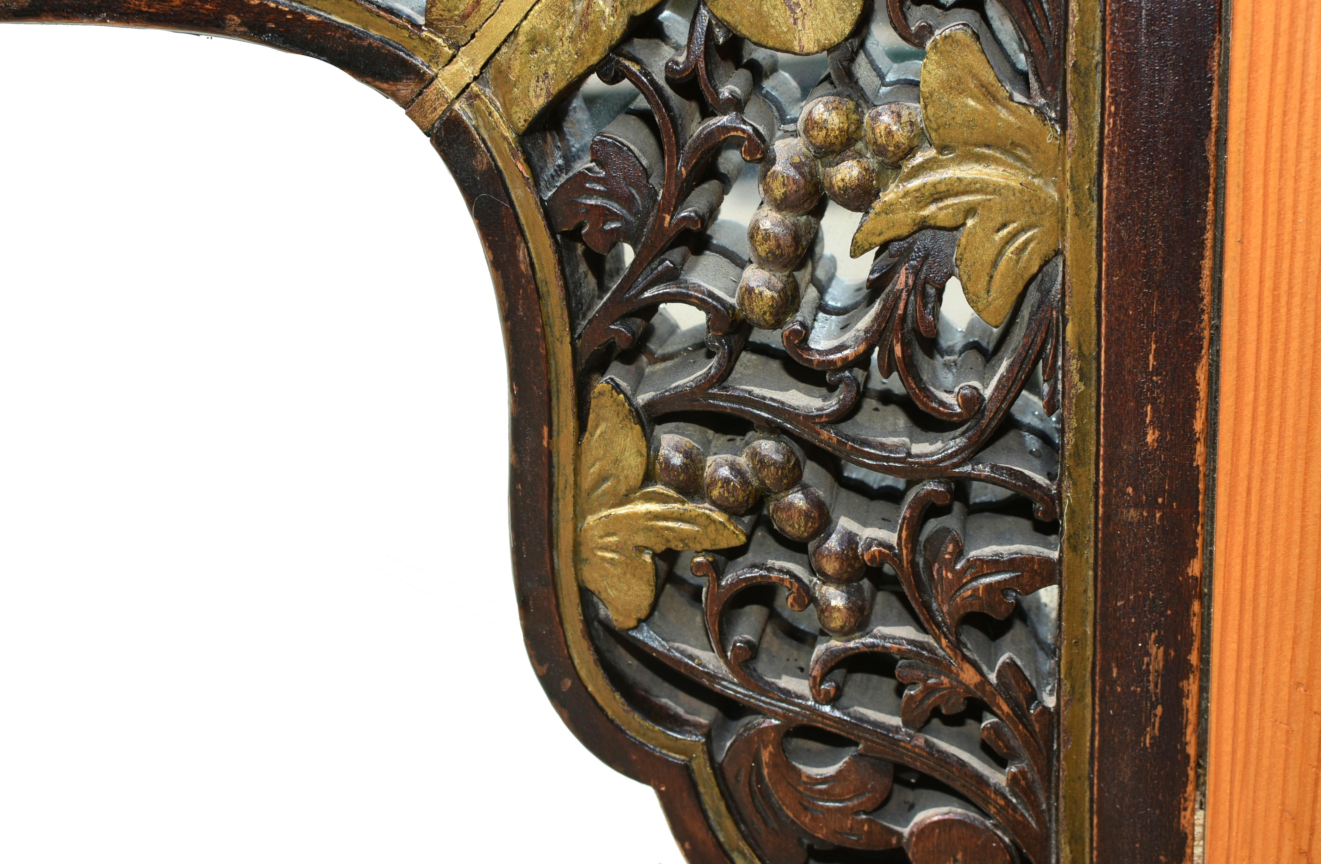 20th Century Mirror with Antique Chinese Screen For Sale