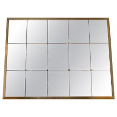Mirror with Antique Glass and L-Shaped Brass Frame