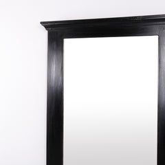 Mirror with Black Painted Pine Frame from the 1940s