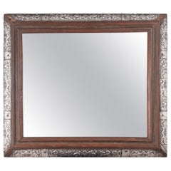Mirror with cabochon frame. Silver, enamel, wood, etc. Mexican school, 17th c.
