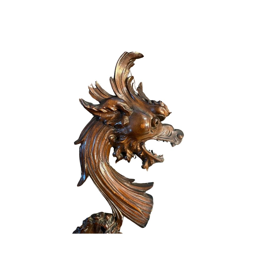 French Mirror with Carved Dragon att. Gabriel Viardot For Sale