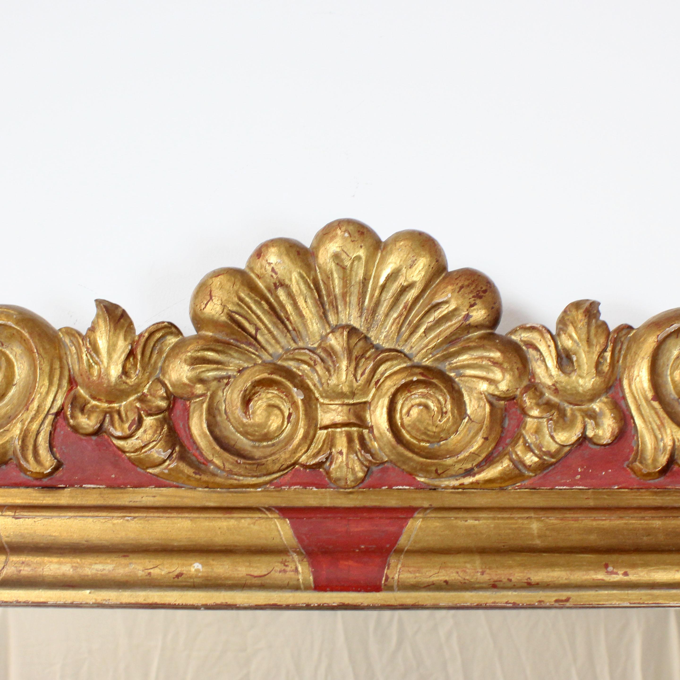 Mirror with carved, gilded, polychrome and engraved wooden frame - 18th century In Good Condition For Sale In Madrid, España