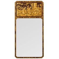 Mirror with Carved Oriental Panel