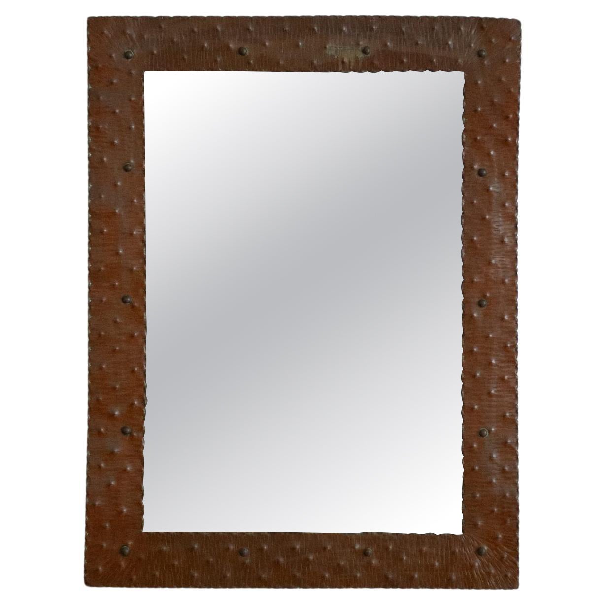 Mirror With Copper Frame, Attributed to Burchiellaro - 1970s For Sale