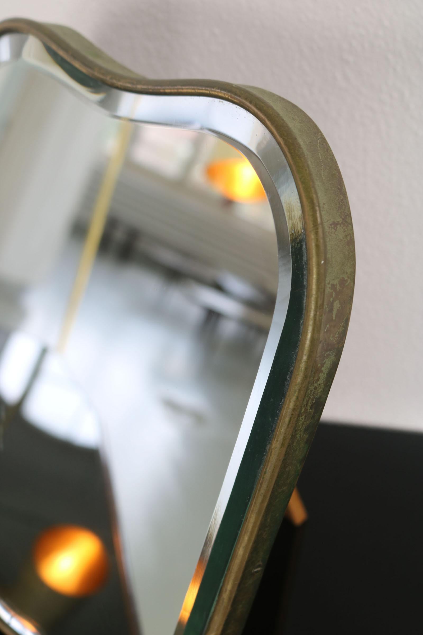 Mirror with curved upper and lower edges, Italy 1950 For Sale 3