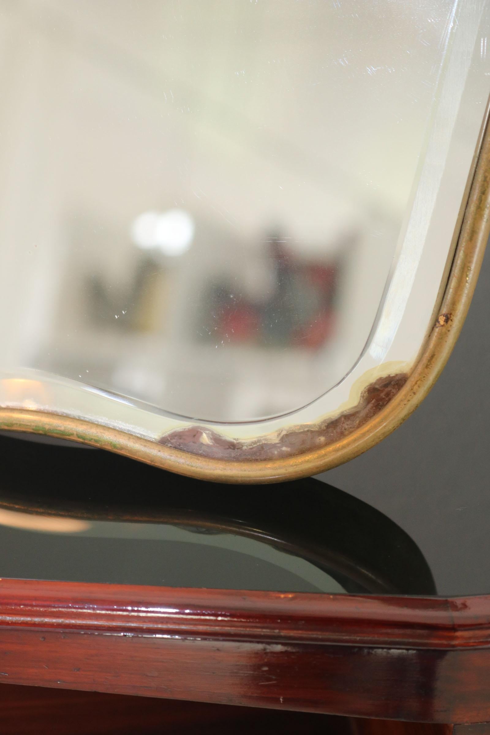 Mirror with curved upper and lower edges, Italy 1950 For Sale 4
